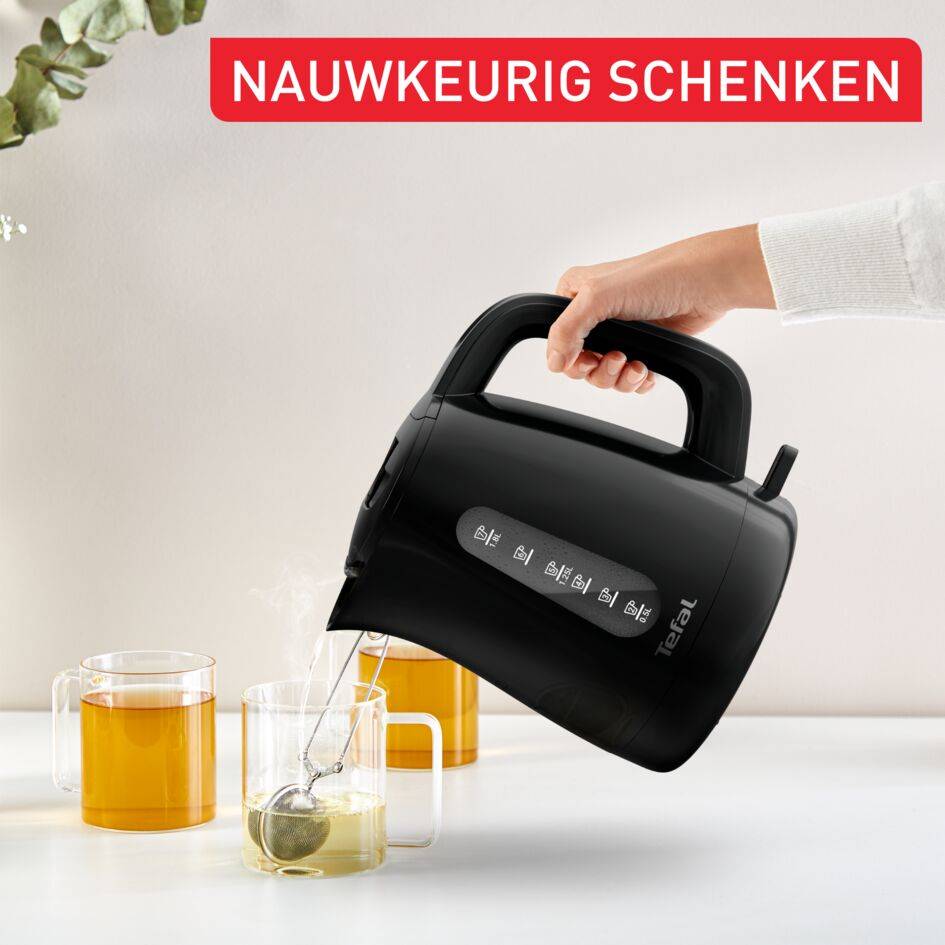 Essential, elektrische waterkoker, precieze schenktuit, automatische uitschakeling