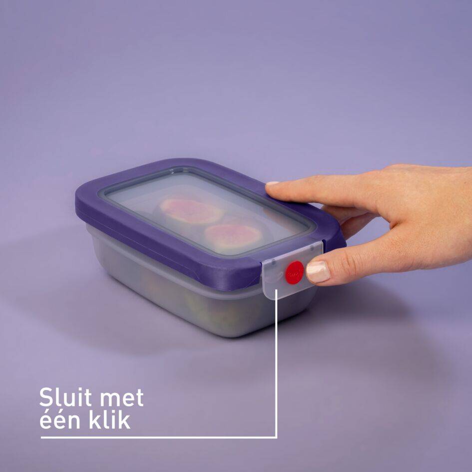 oneClick N1210910 vershoudbakje rechthoekig paars (1,2L)