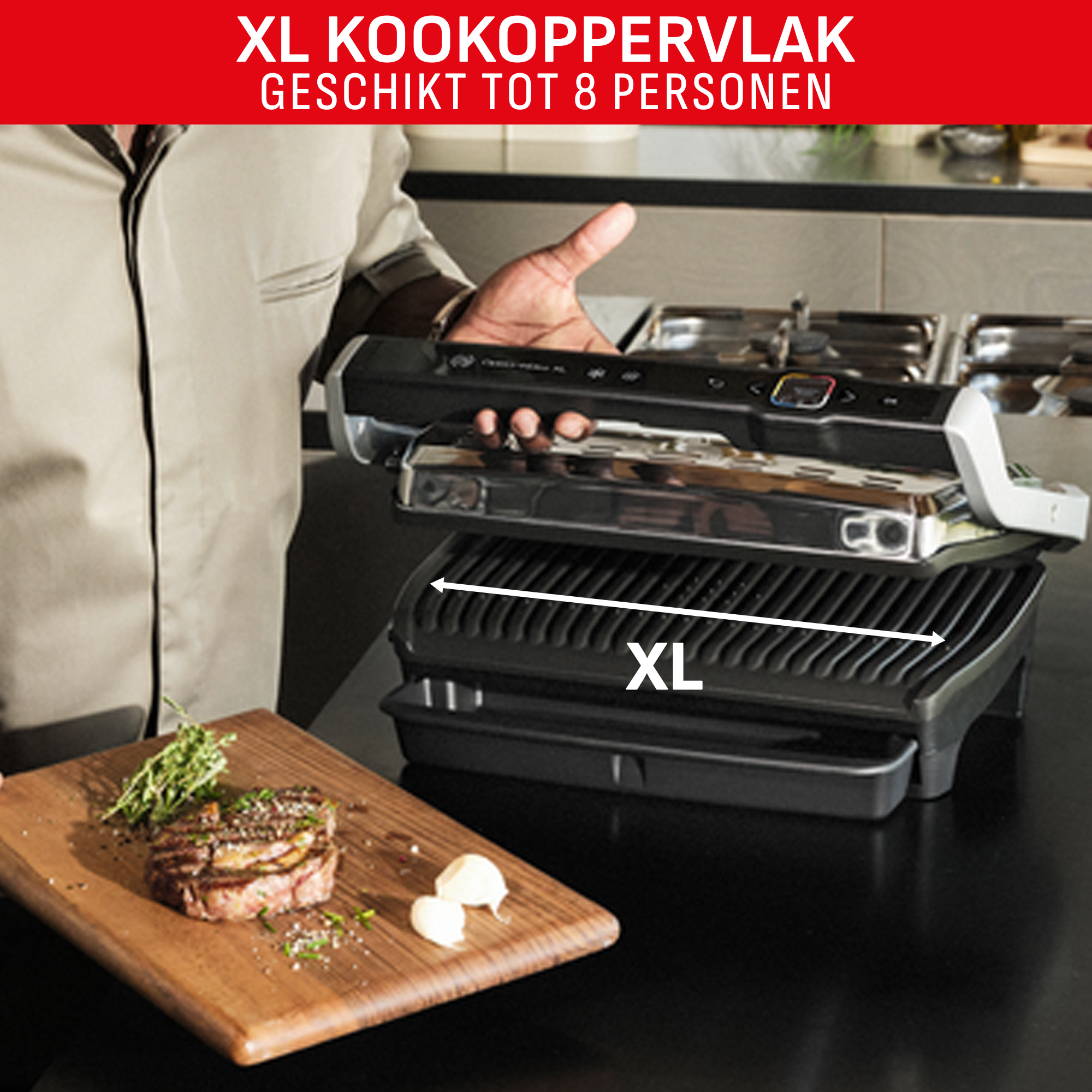OptiGrill Elite XL GC760D intelligente grill met digitale grillassistent