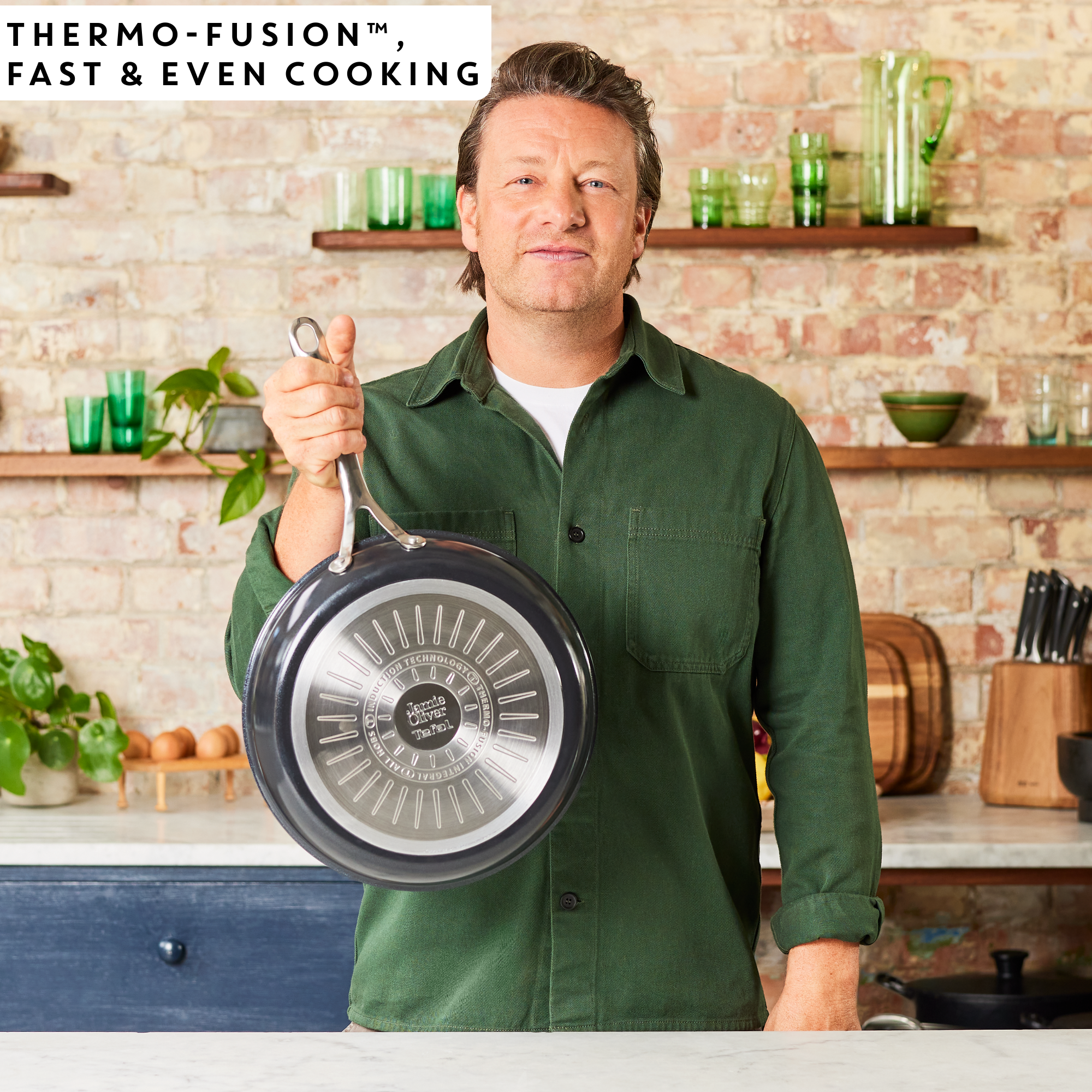 Jamie Oliver by Tefal Enjoy 3-delige pannenset 24/28cm + panbeschermer - inductie