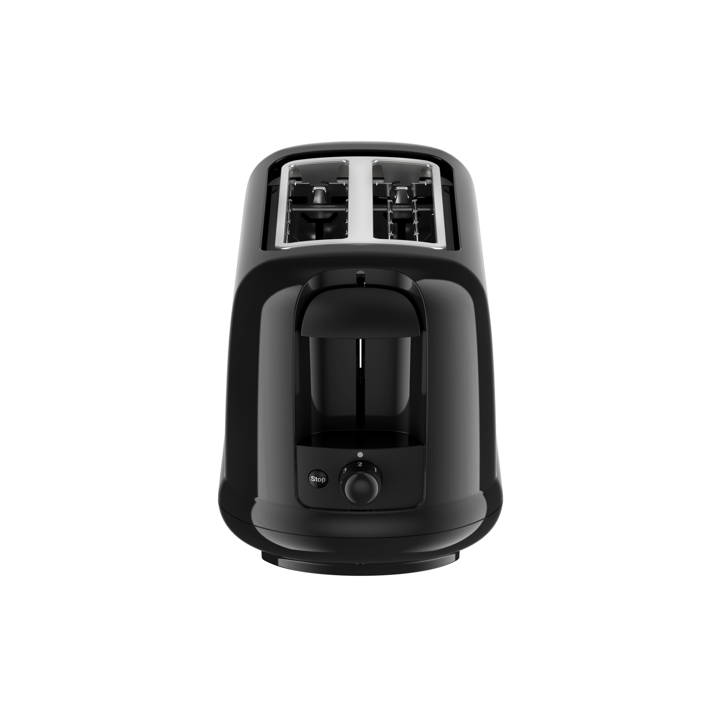 Essential broodrooster met twee sleuven, 7 bruiningsstanden, automatische stopfunctie, hendel om toast omhoog te halen, zwart