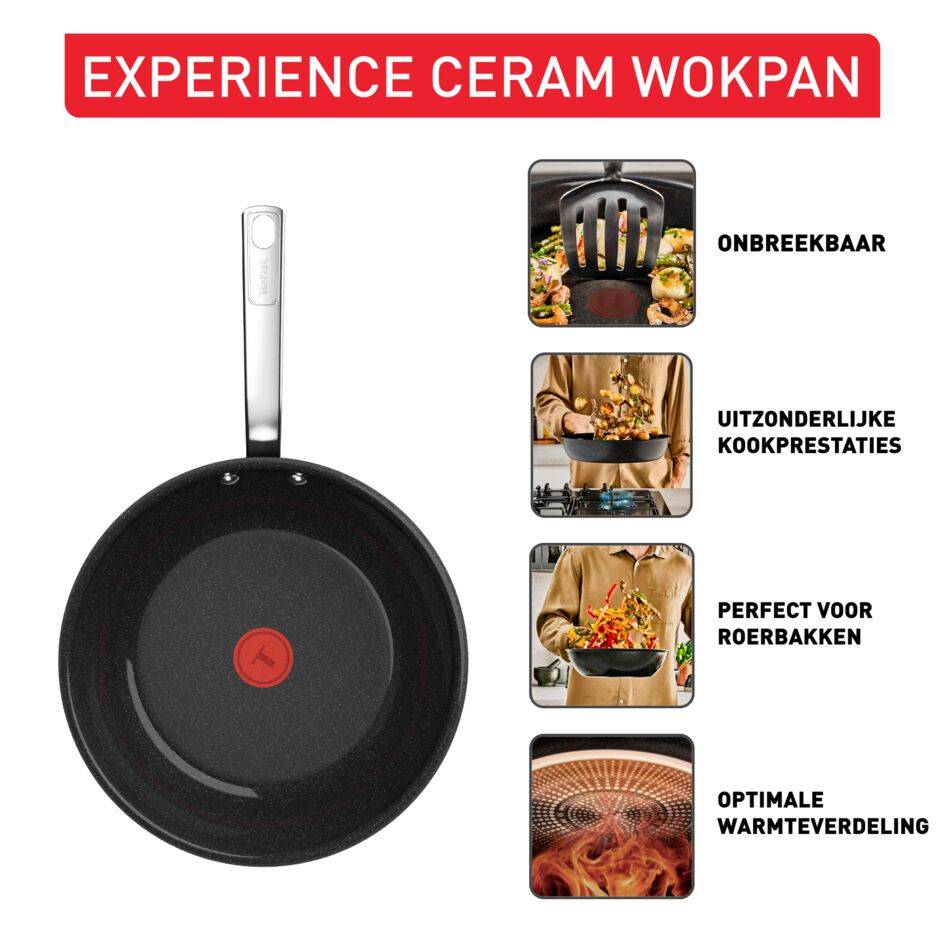 Experience Ceram keramische wokpan 28 cm - Fusion Core - inductie
