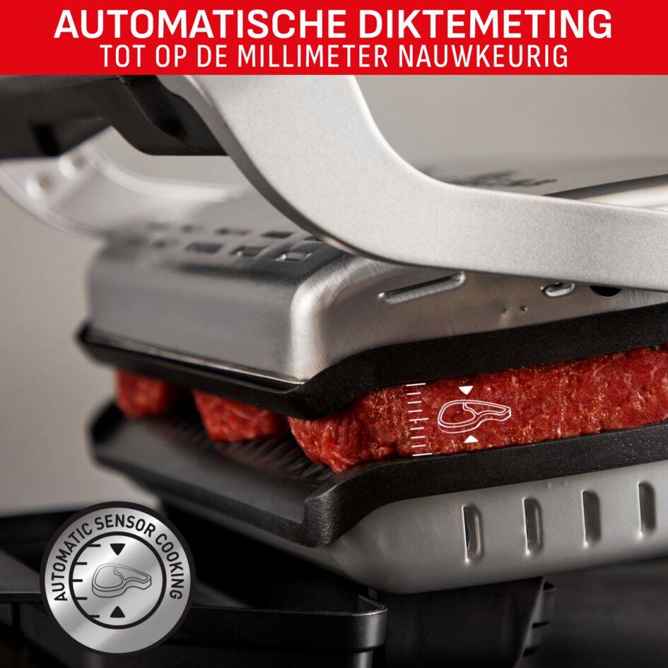 OptiGrill+ GC718D Slimme contactgrill met grilltang - 6 automatische programma's