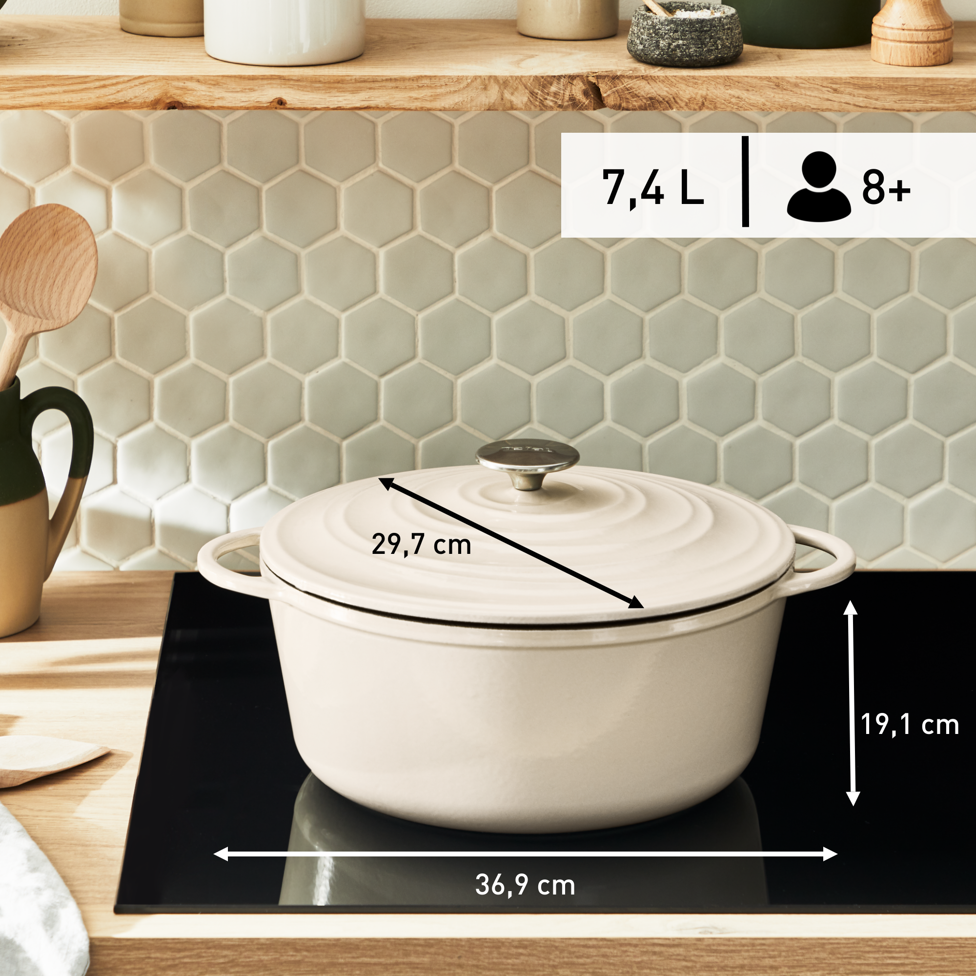 LOV braadpan beige - 7,1 L - inductie