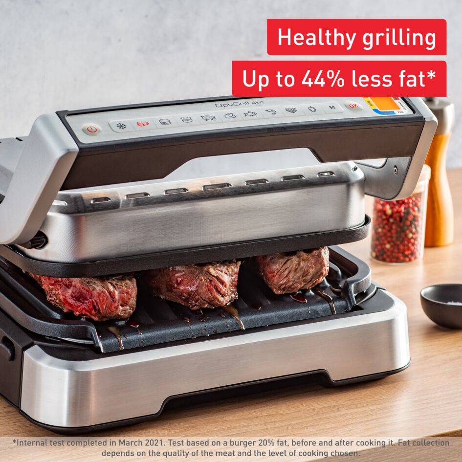 OptiGrill 4-in-1 GC776D intelligente grill voor complete maaltijden + tang rvs