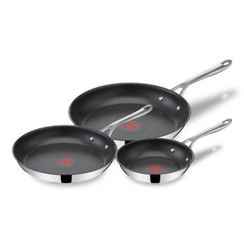 Jamie Oliver by Tefal Direct Cook 24 cm koekenpan, roestvrij staal, keramische antiaanbaklaag panbeschermer, H880S234 Jamie Oliver by Tefal Direct Cook 24 cm koekenpan, roestvrij staal, keramische antiaanbaklaag panbeschermer, H880S234