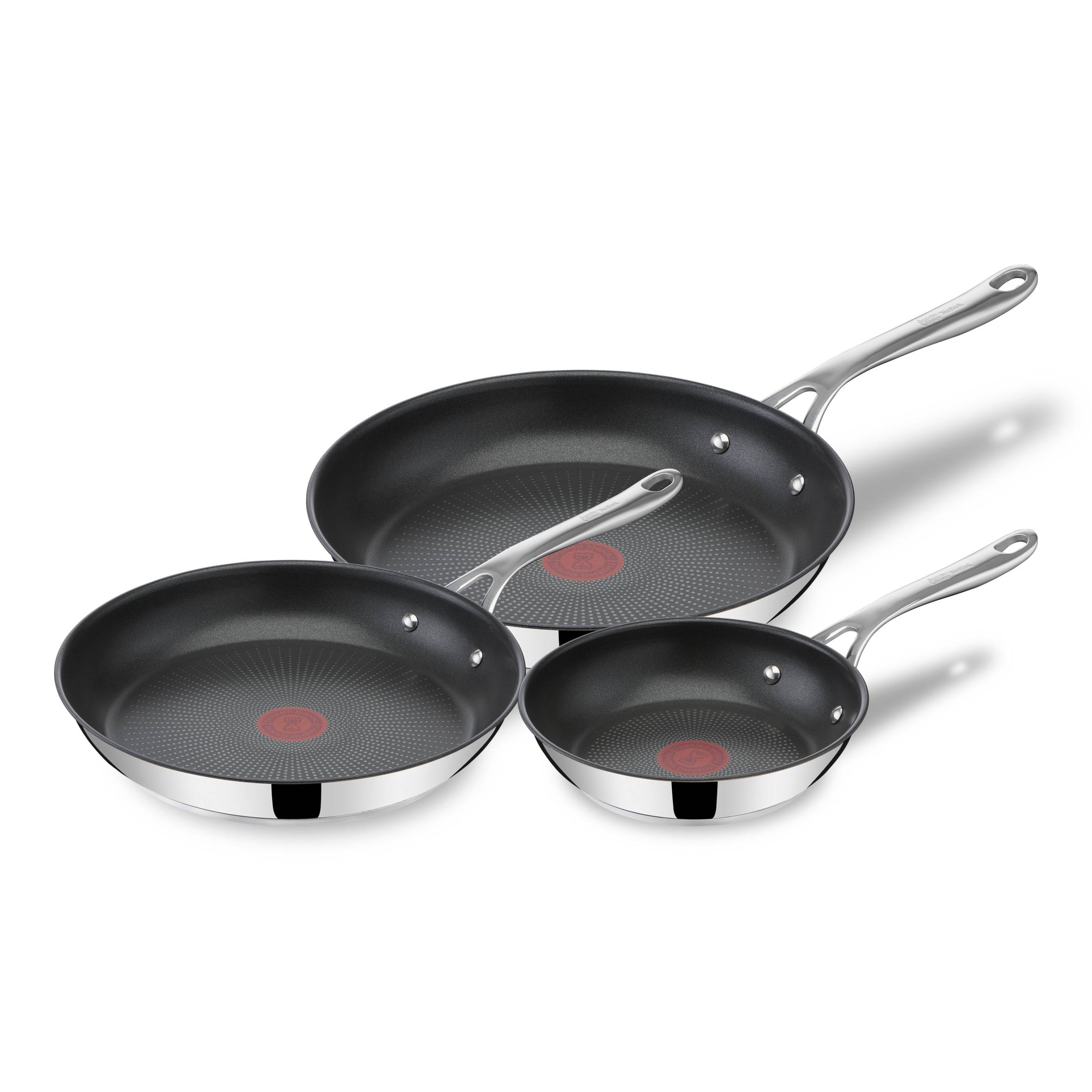 Jamie Oliver by Tefal Direct Cook 24 cm koekenpan, roestvrij staal, keramische antiaanbaklaag panbeschermer, H880S234