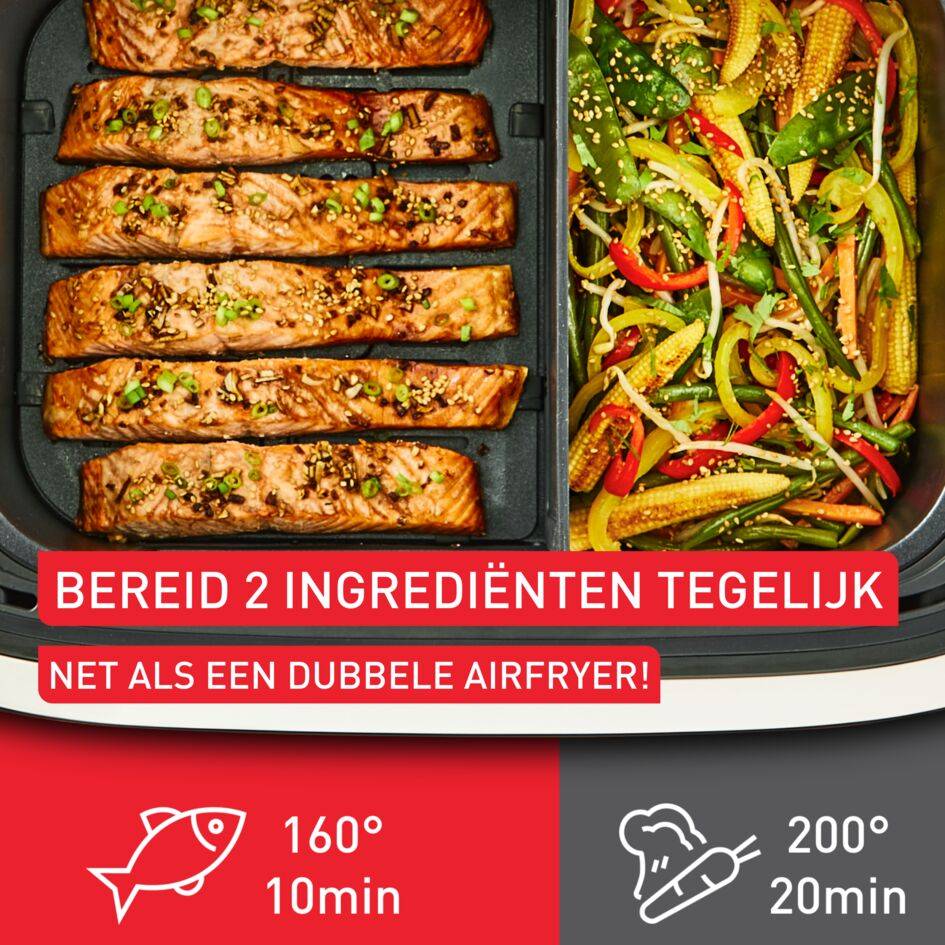 Dual Easy Fry Flex EY9228 9L Air fryer met flexibel tussenschot