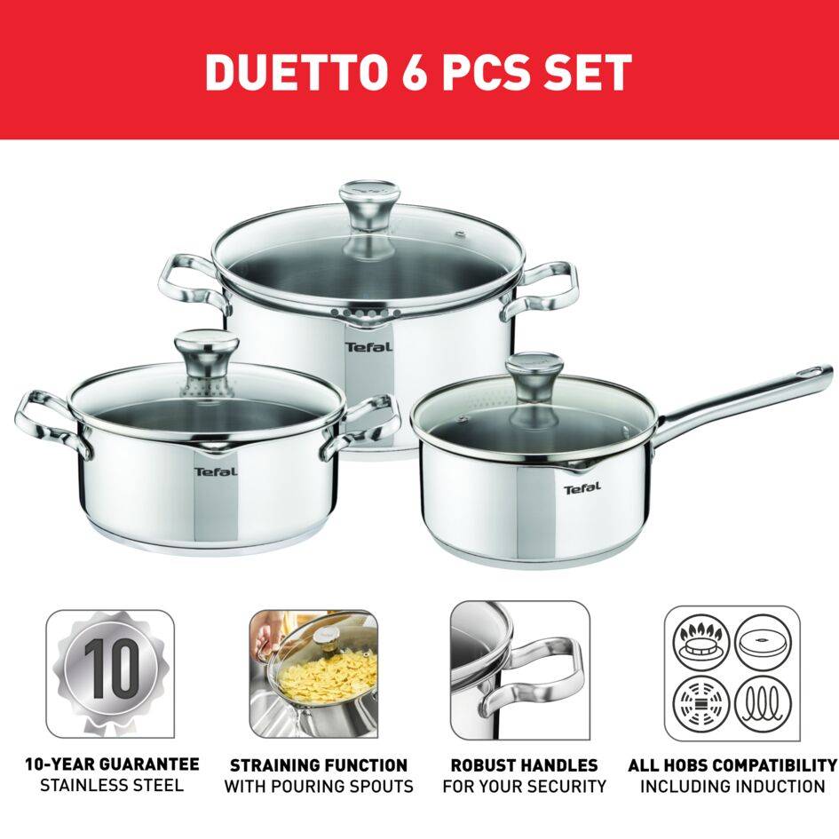 Duetto 6-delige pannenset