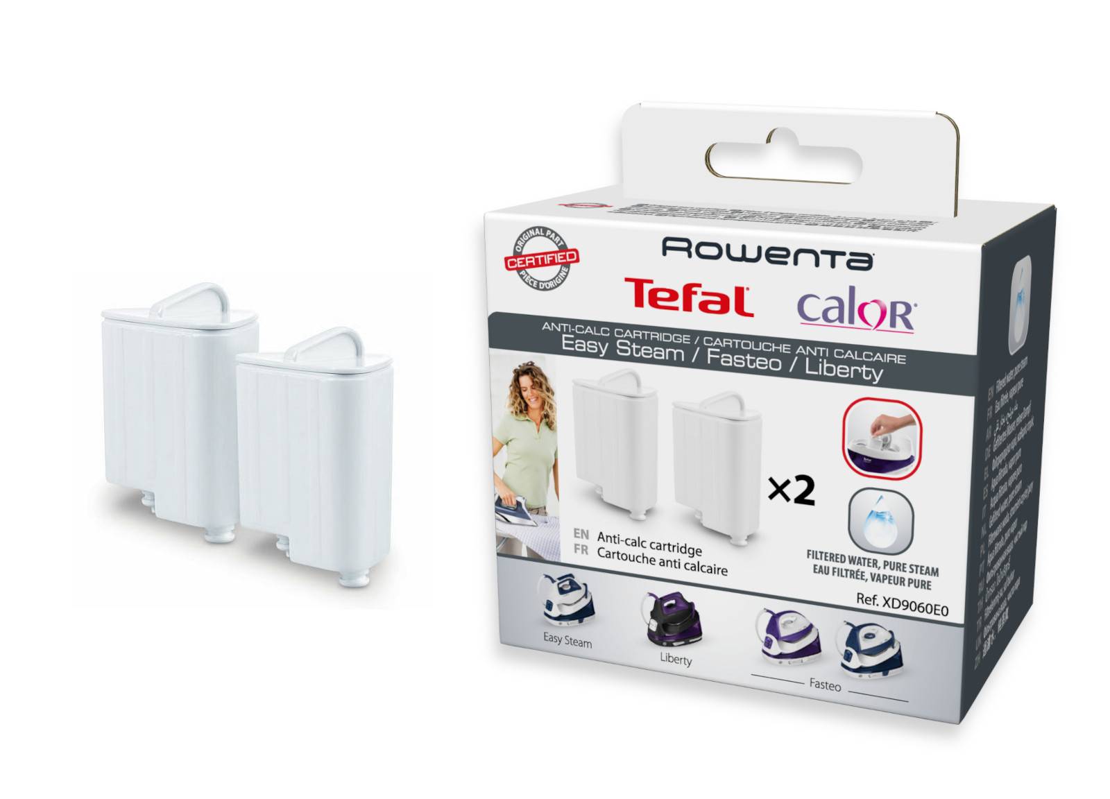 Set van 2 anti-kalkcartridges XD9060E0