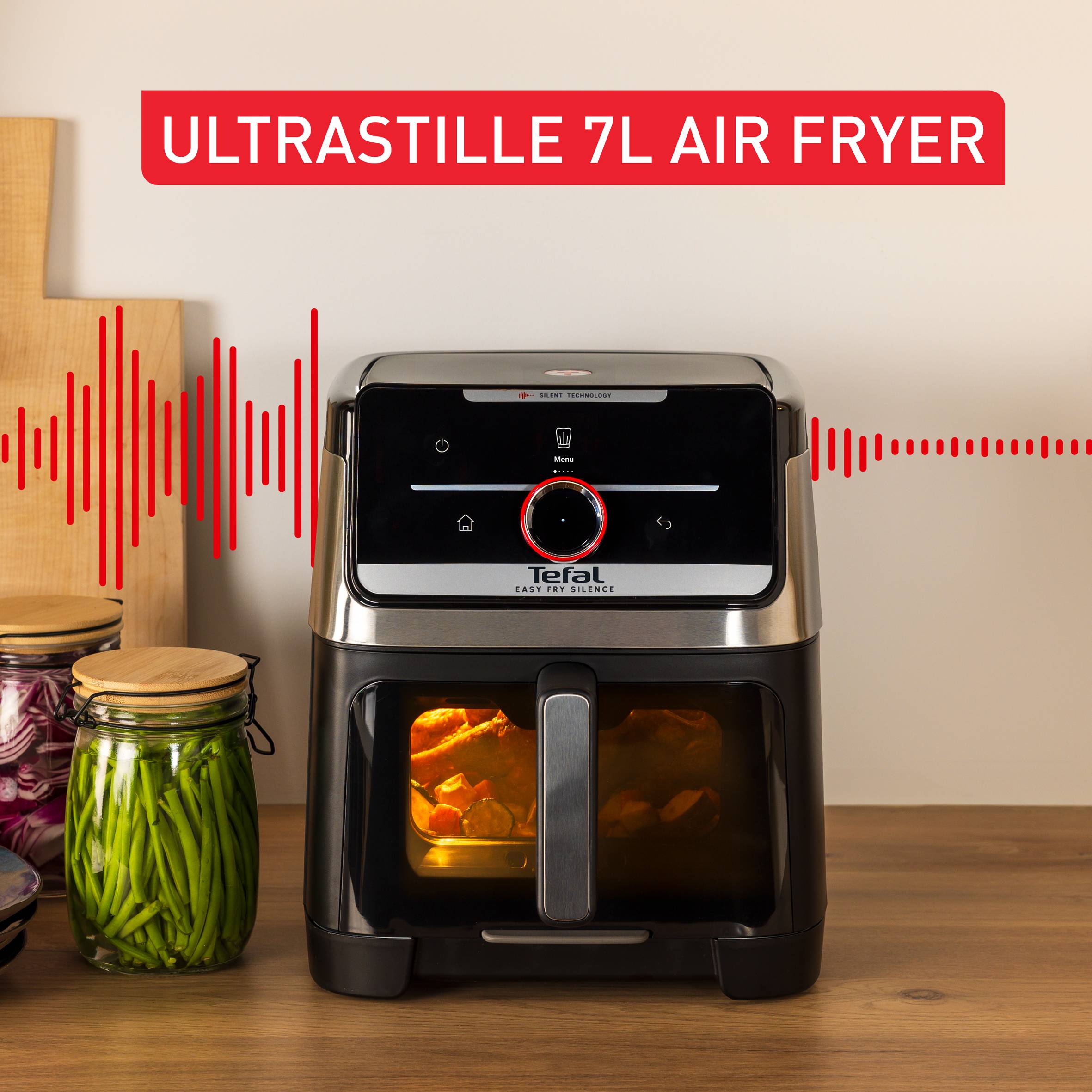 Easy Fry Smart & Silence EY876D 7L stille airfryer