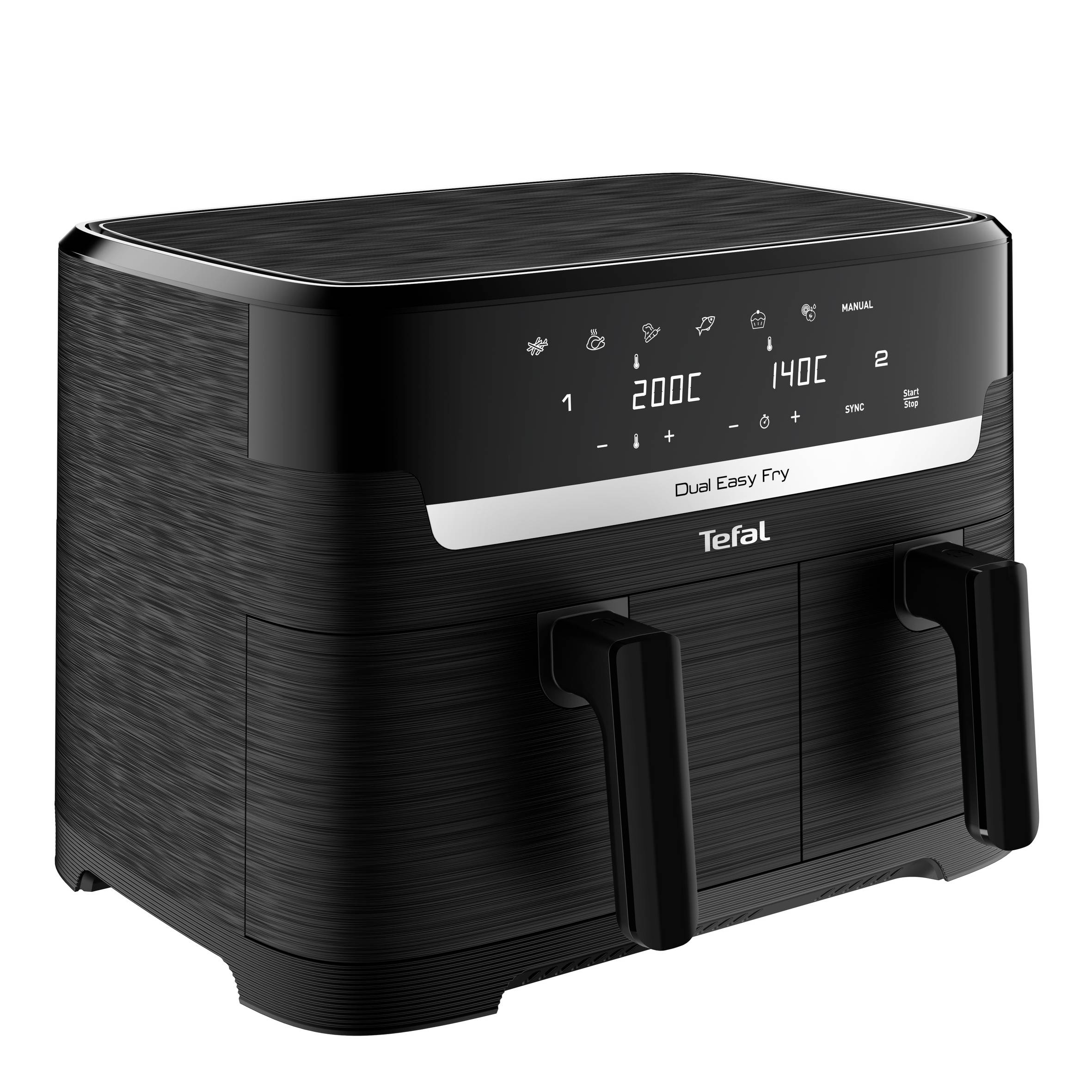 Easy Fry Dual EY9018 XXL heteluchtfriteuse met dubbele lades zwart