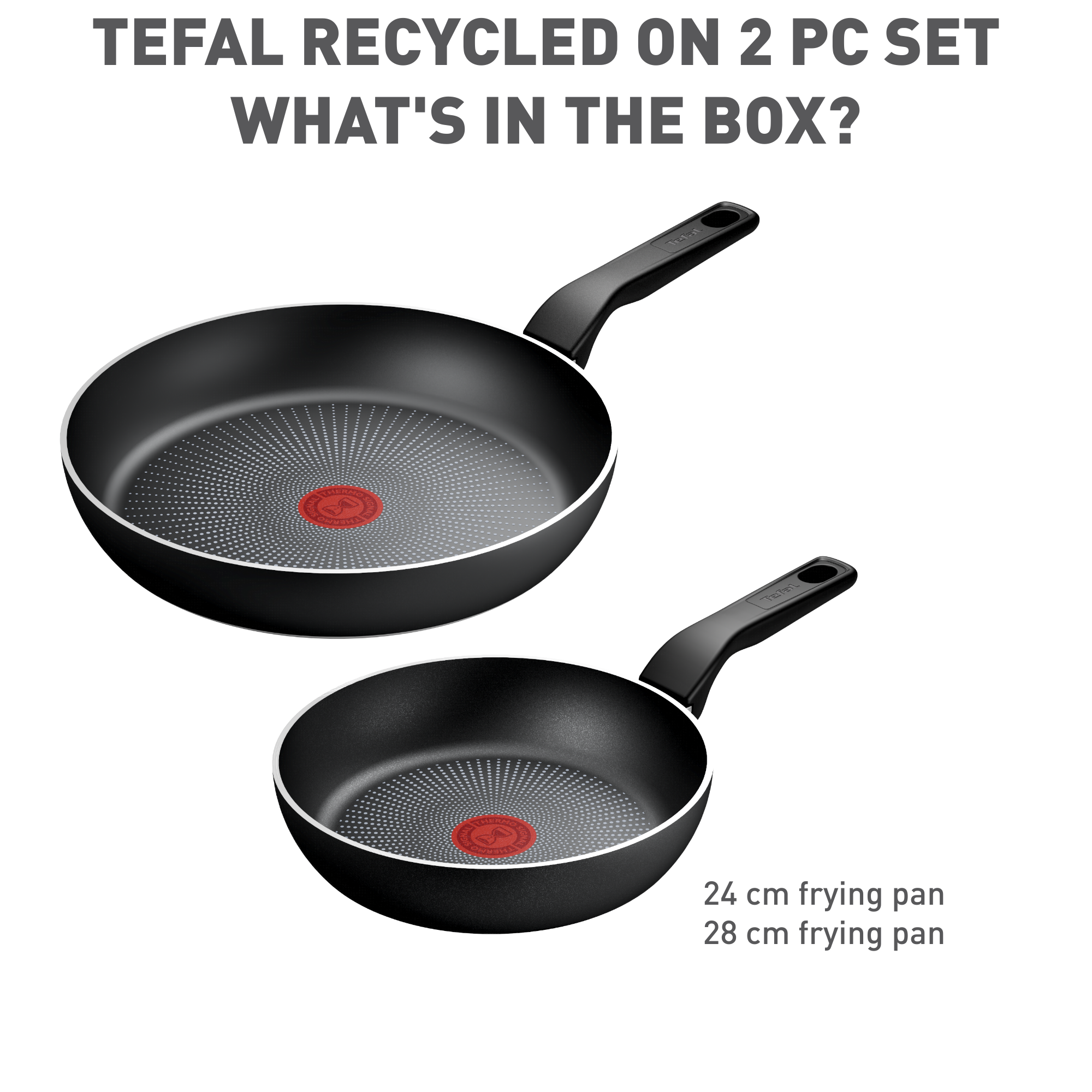 Recycled ON 2-delige set - koekenpan 24/28 cm - inductie