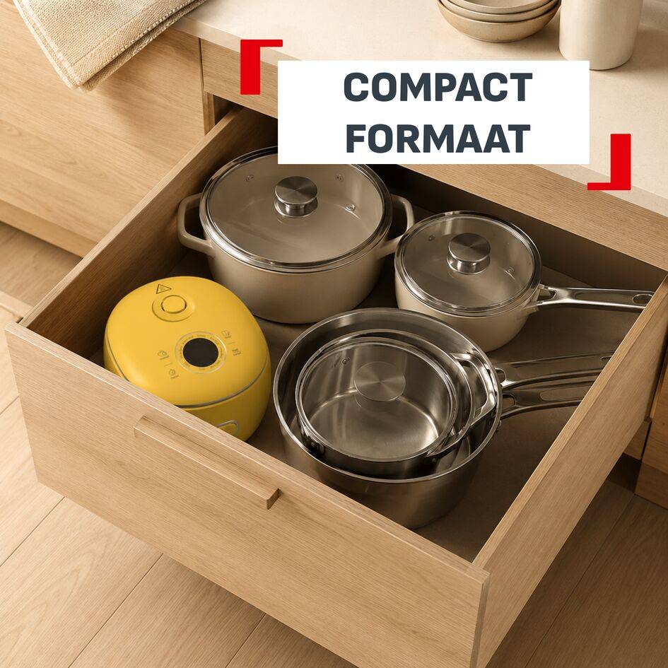 Pop RK5352 compacte rijstkoker - tot 4 personen - 8 programma’s - 24 uur uitgestelde start