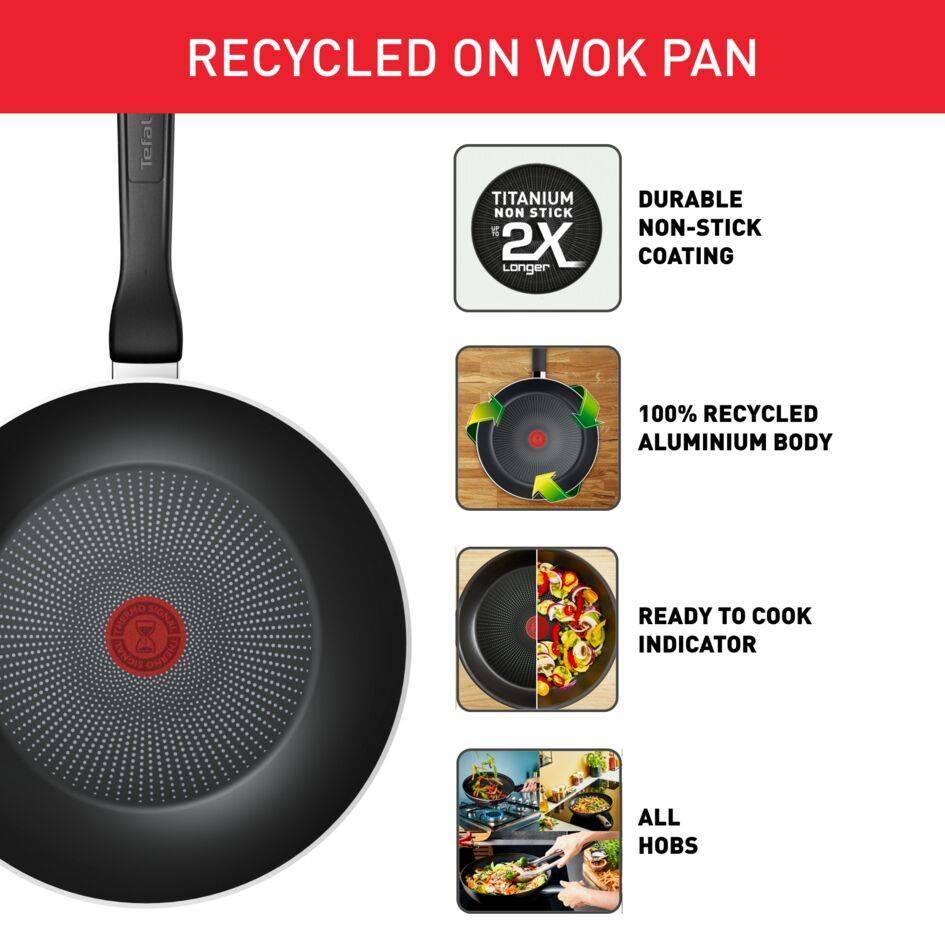 Recycled ON wokpan 28 cm - inductie