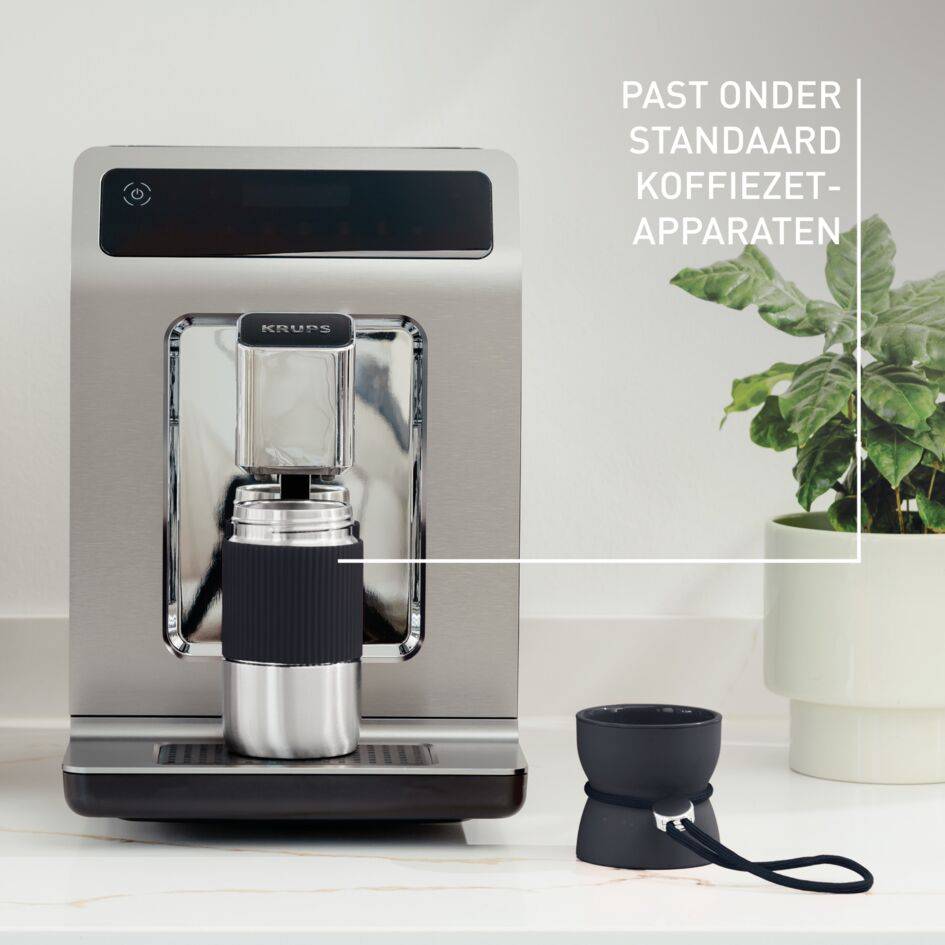 beYou N2191310 travel mug met kopvormige dop zwart (0,36L)