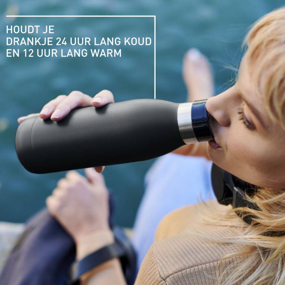 Bludrop Basic N3110110 drinkfles 0,5L RVS/Zwart