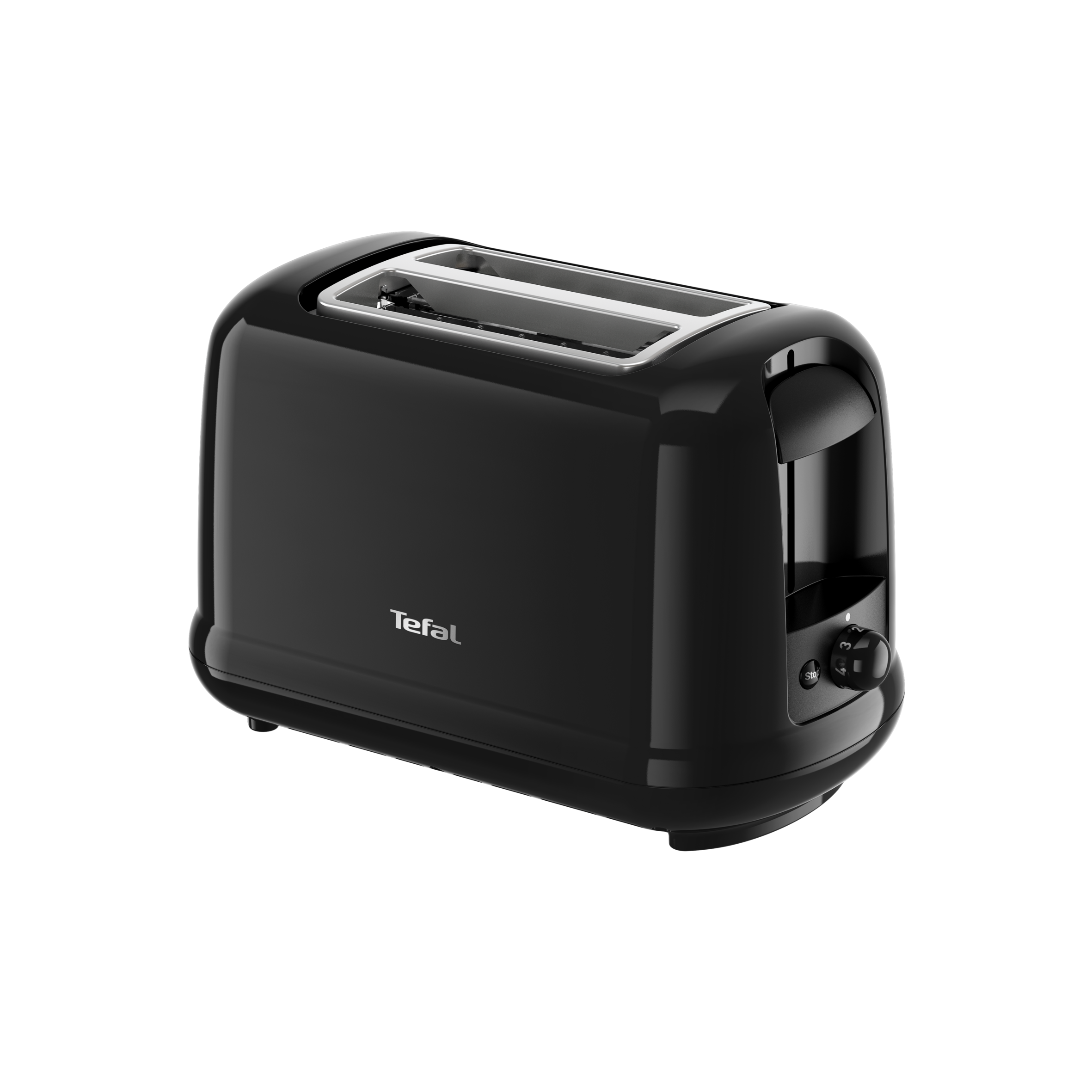 Essential broodrooster met twee sleuven, 7 bruiningsstanden, automatische stopfunctie, hendel om toast omhoog te halen, zwart