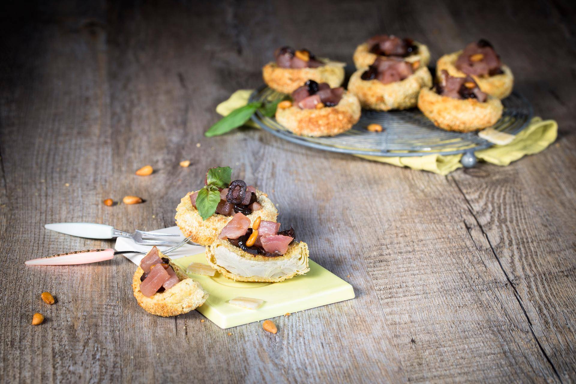 Gepaneerde artisjokharten met Italiaanse tonijntartaar - Recepten Actifry Genius XL | Tefal