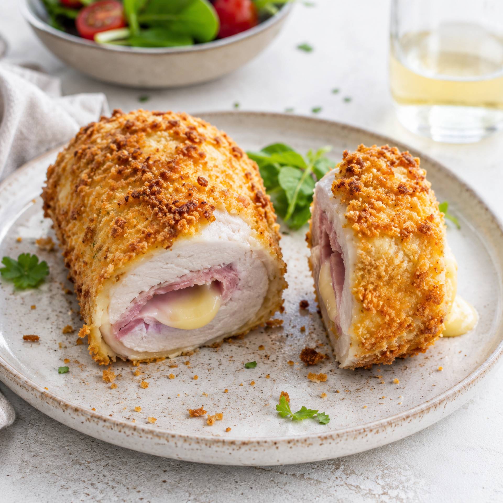 Kip cordon bleu rolletjes - Recepten Crisp&Go 3P | Tefal