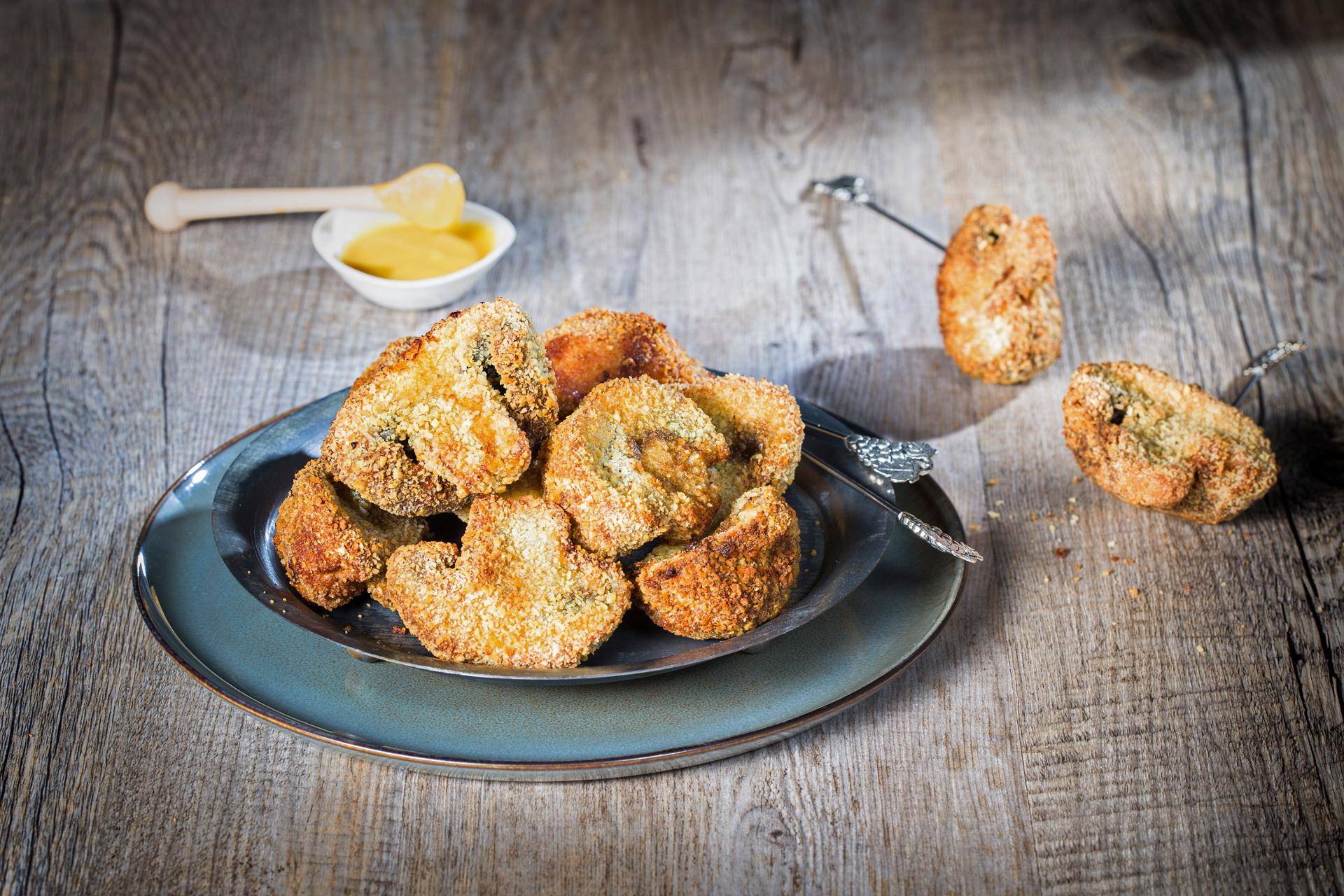 Gepaneerde champignons met mosterd - Recepten Actifry Genius XL | Tefal