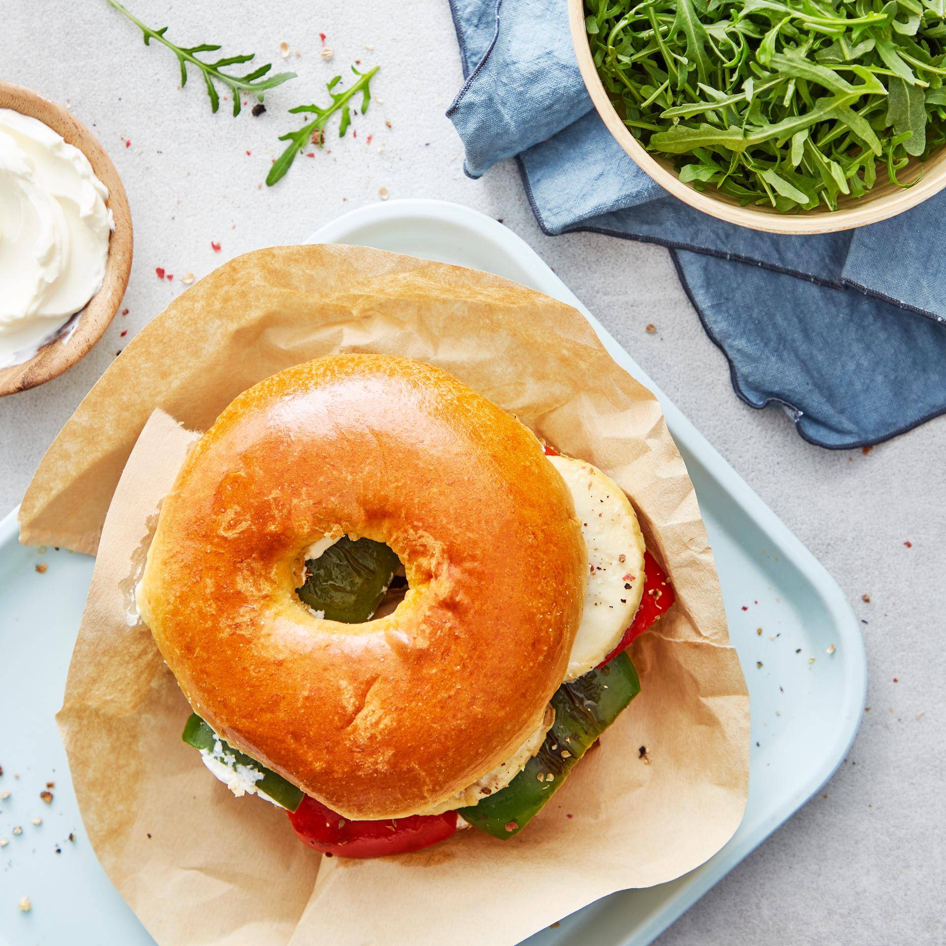 Vegetarische bagels - Recepten EASY FRY GRILL & STEAM 3 in 1 | Tefal