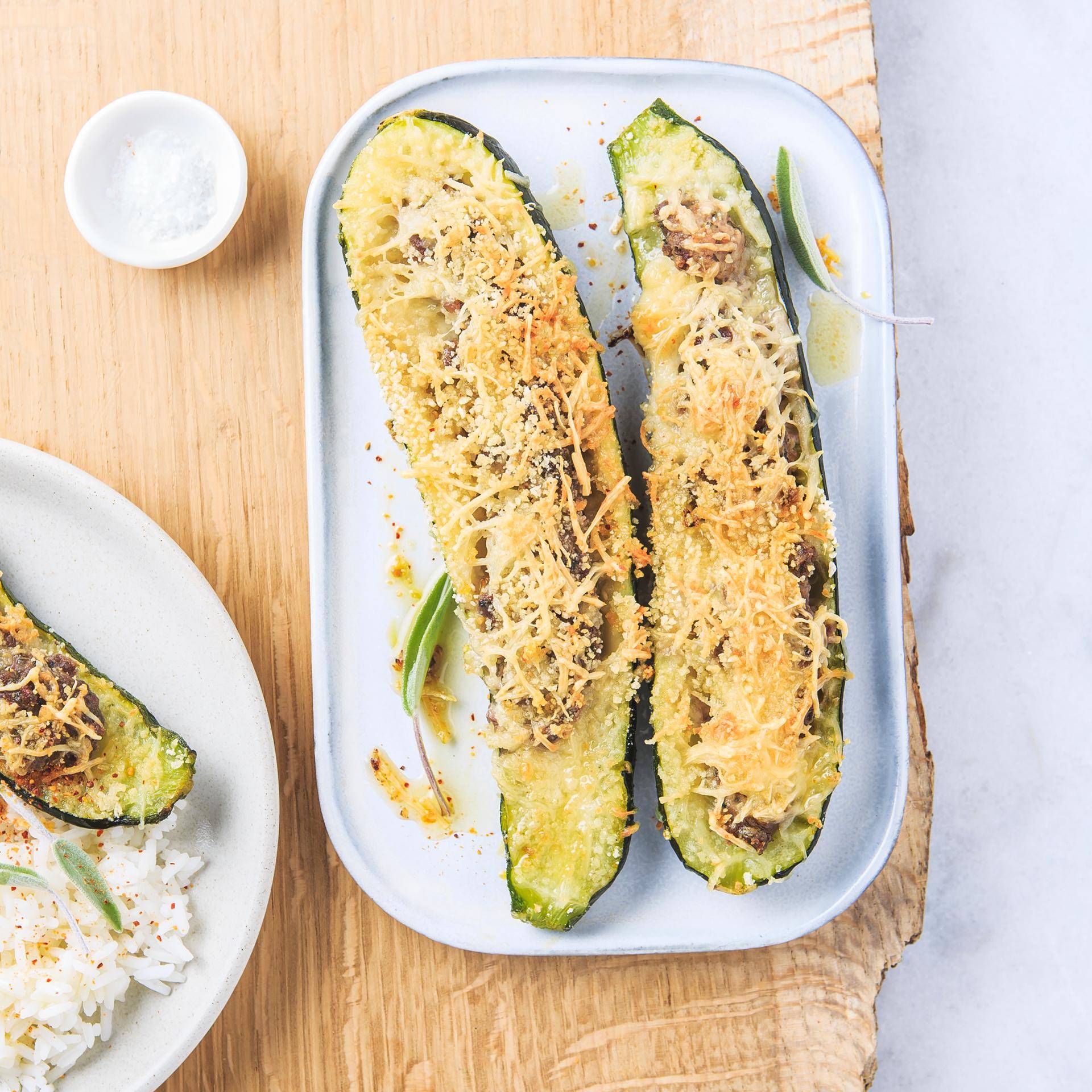 Courgettes gevuld met groenten - Recepten Dual EasyFry&Grill | Tefal