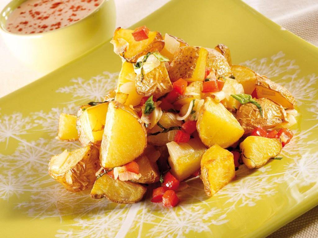 Aardappelpartjes met ui en paprika - Recepten Actifry Express 1kg | Tefal