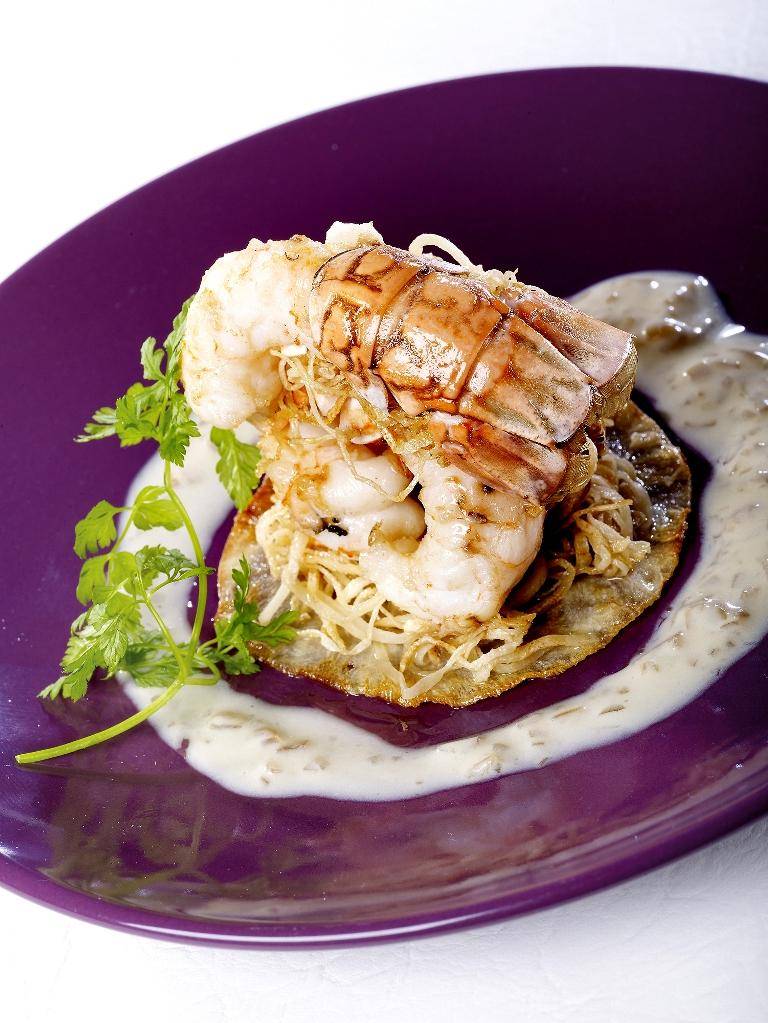 Bloemkronen van selder en rauw gebakken langoustines - Recepten Actifry Original 1kg | Tefal