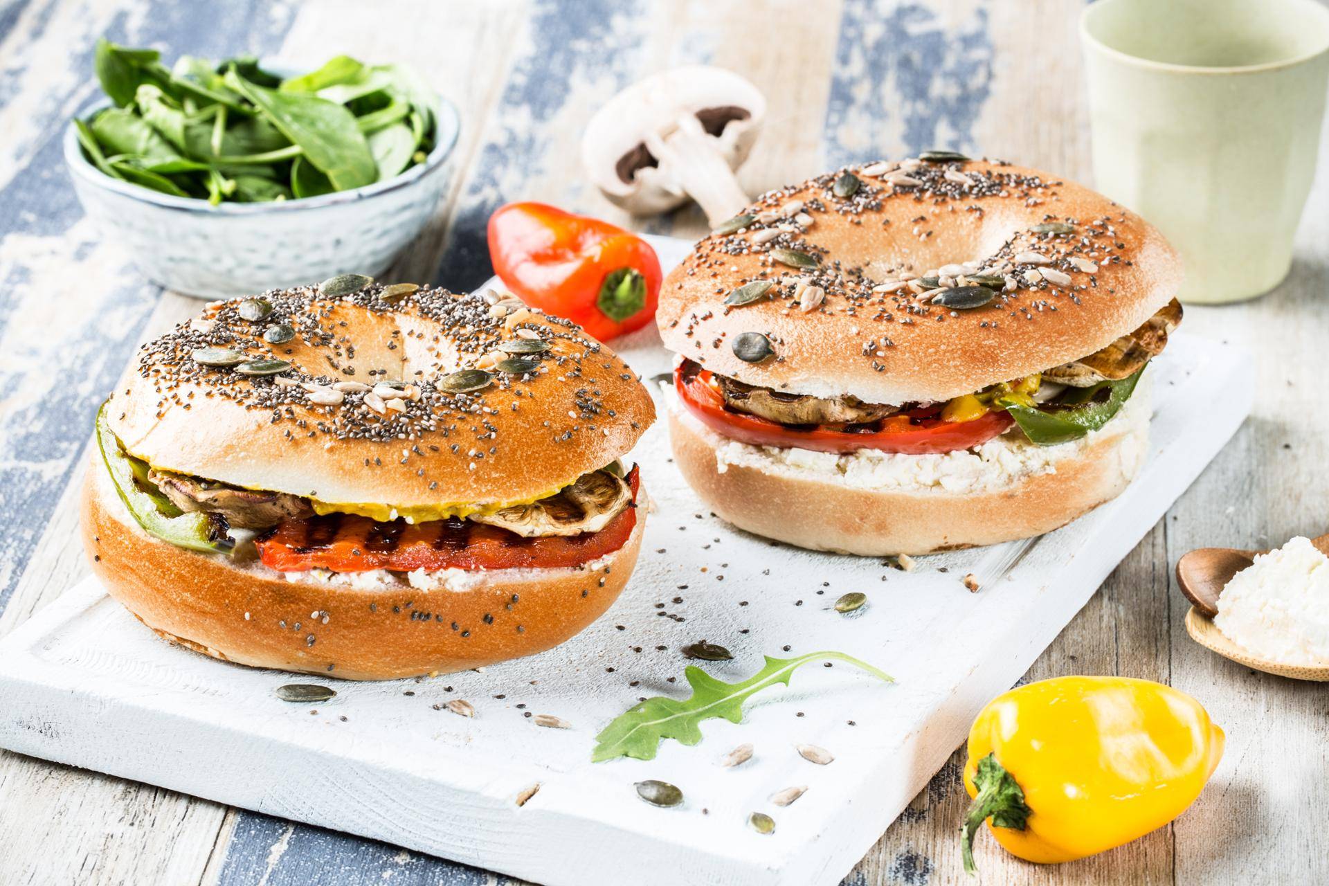 Vegetarische bagel - Recepten OptiGrill + | Tefal