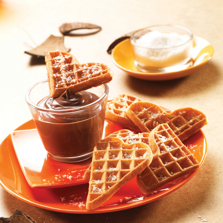 Kokos hartenwafels met chocolade - Recepten undefined | Tefal