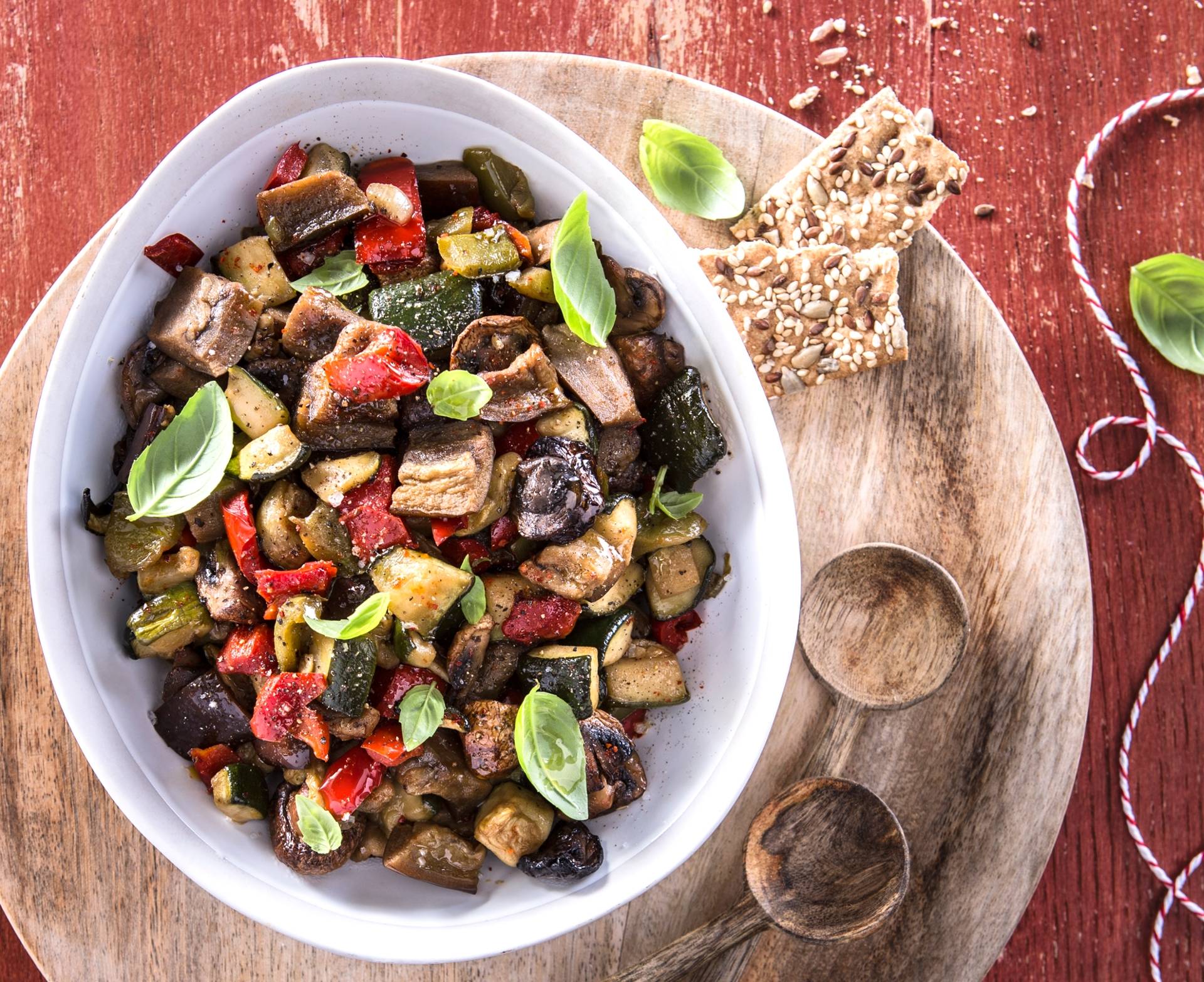 Vegetarische mediterraanse geroerbakte groenten - Recepten Actifry Genius XL | Tefal