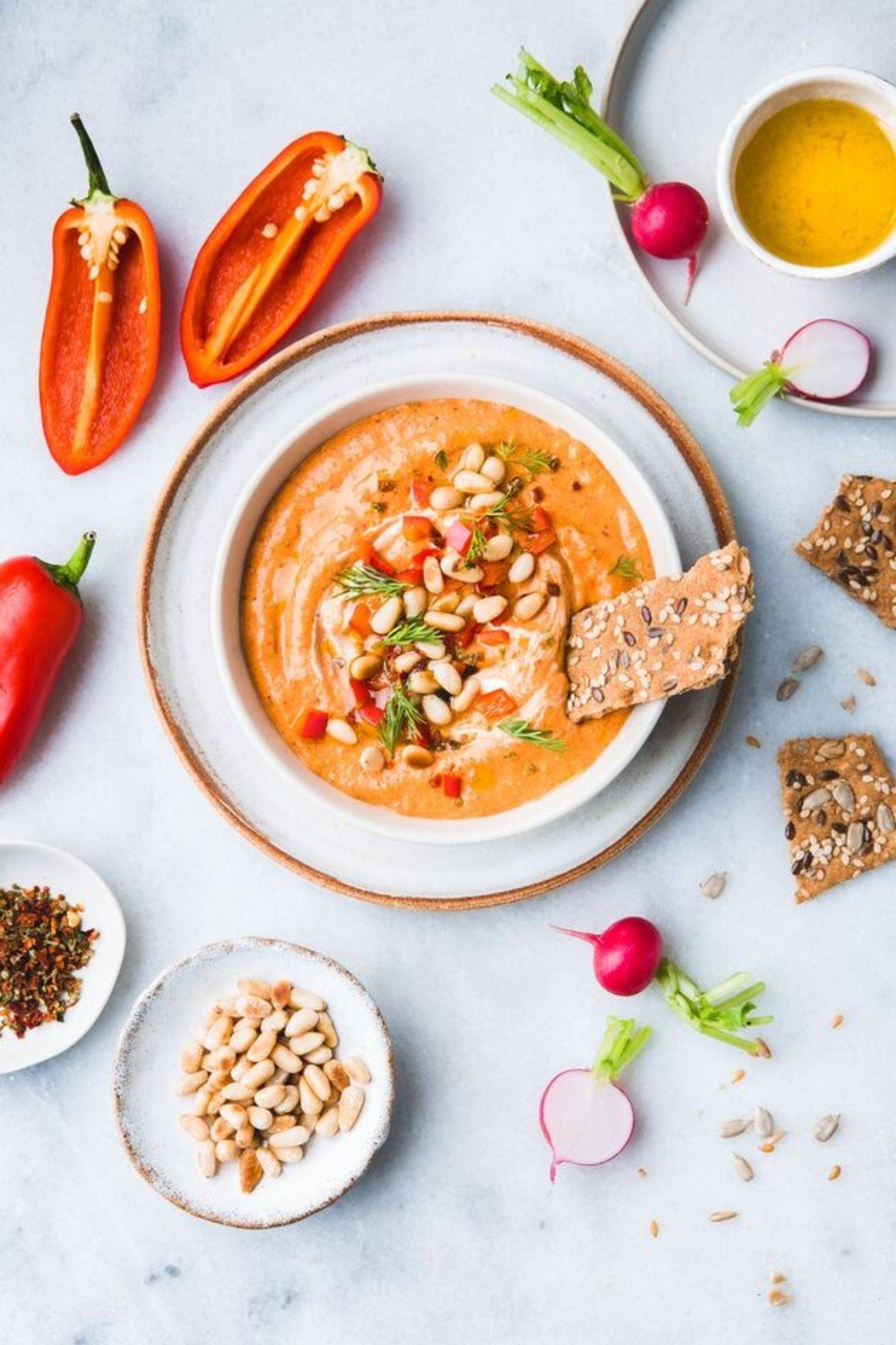 Geroosterde rode paprika en fetaroom - Recepten Blendforce Cook | Tefal