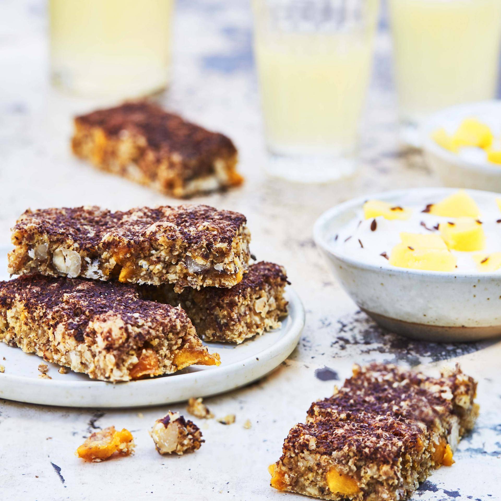 Graanrepen met mango en hazelnoten - Recepten Cake Factory | Tefal