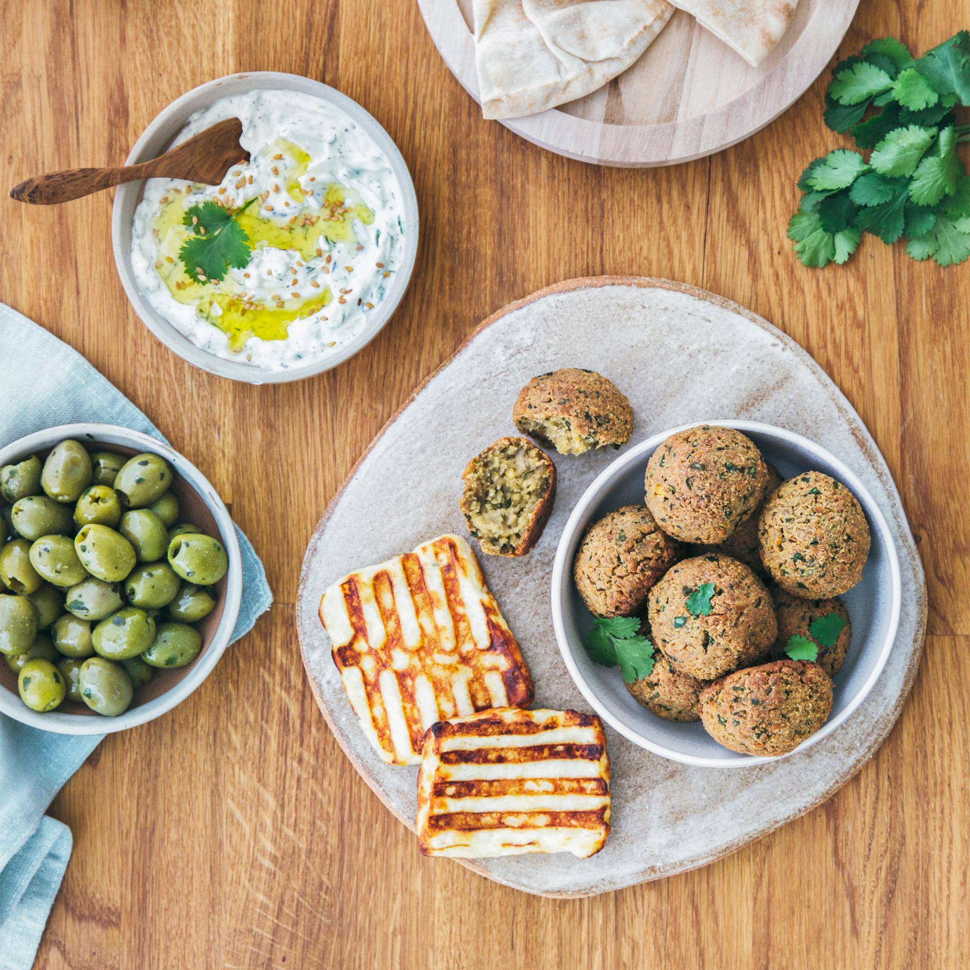 Halloumi en falafel - Recepten Dual EasyFry&Grill | Tefal