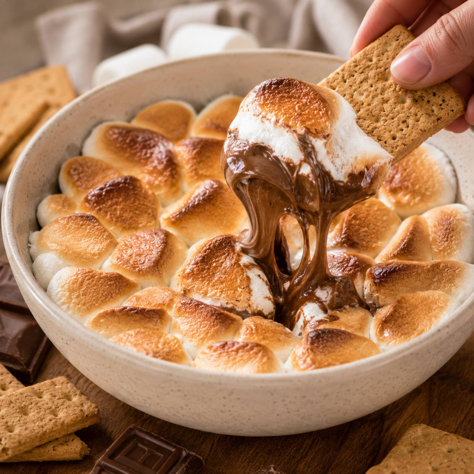 S'moresdip met koekjes - Recepten Crisp&Go 3P | Tefal