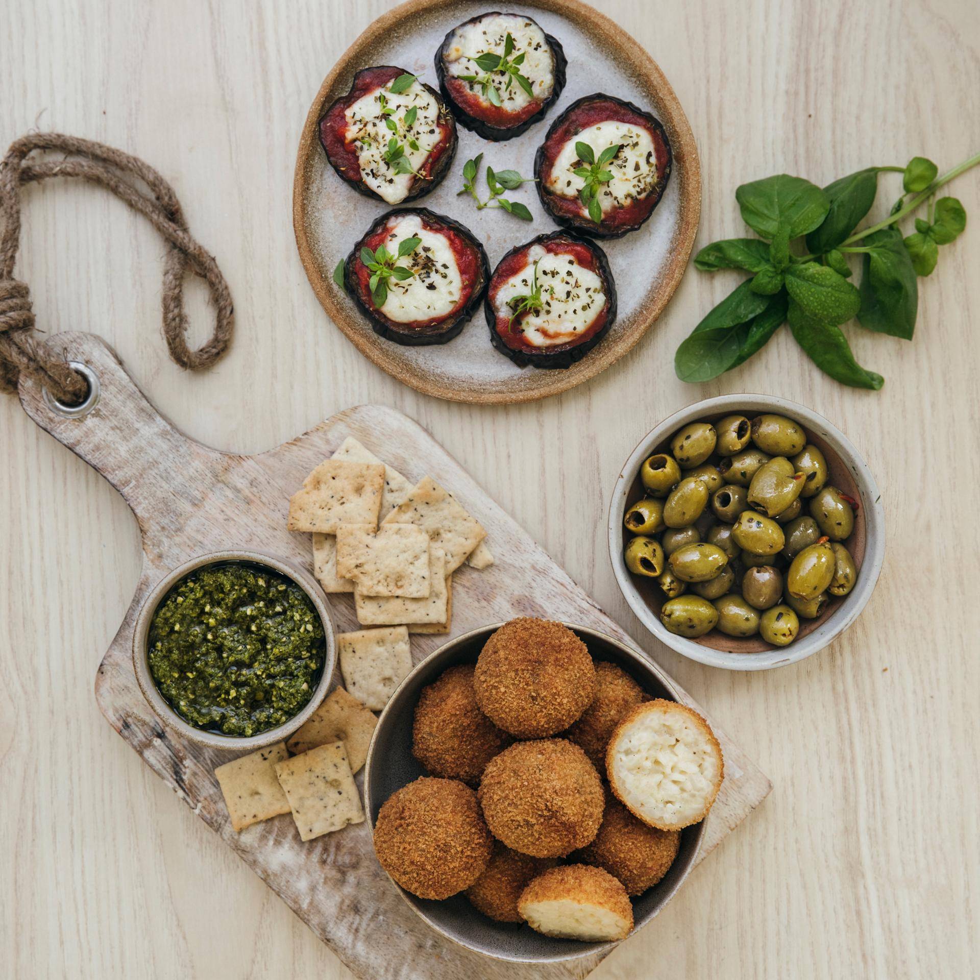 Mini auberginepizza's en arancini - Recepten EASY FRY & GRILL 2 in 1 XXL | Tefal