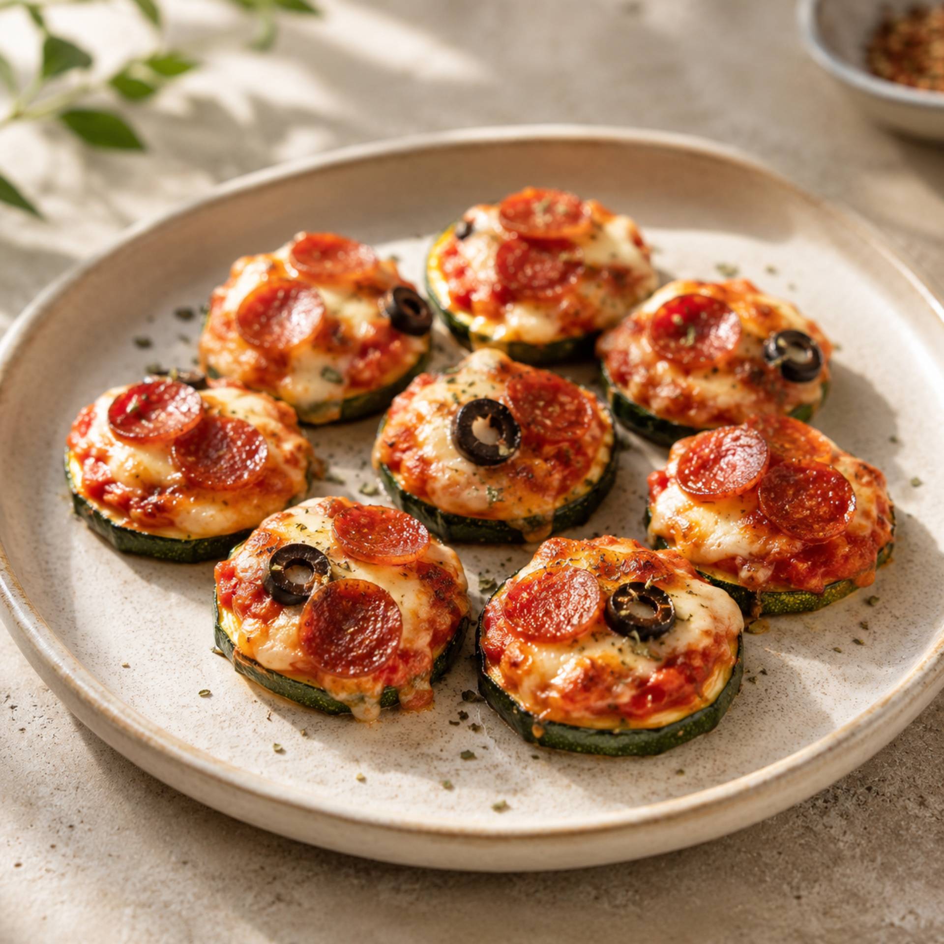 Courgette pizza hapjes - Recepten Crisp&Go 3P | Tefal