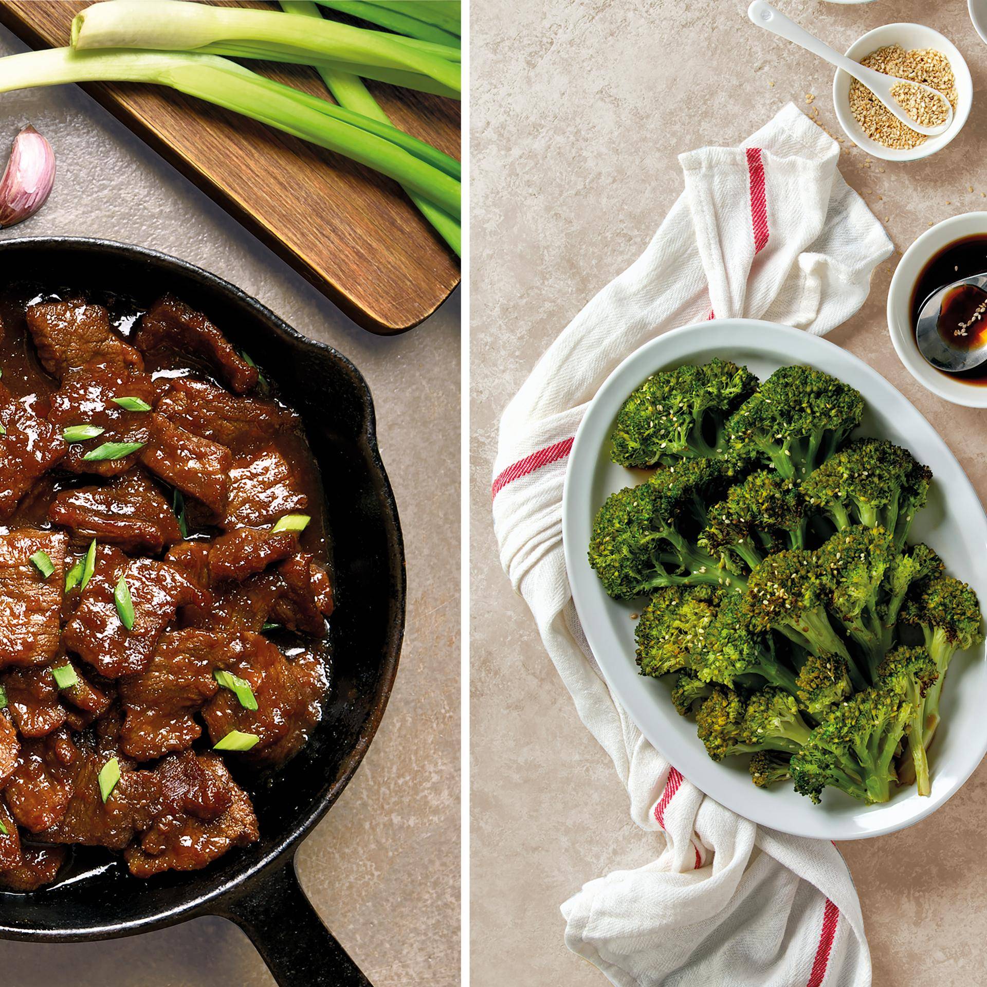 Bavette met sojasaus, sesam en broccoli - Recepten Dual EasyFry&Grill | Tefal