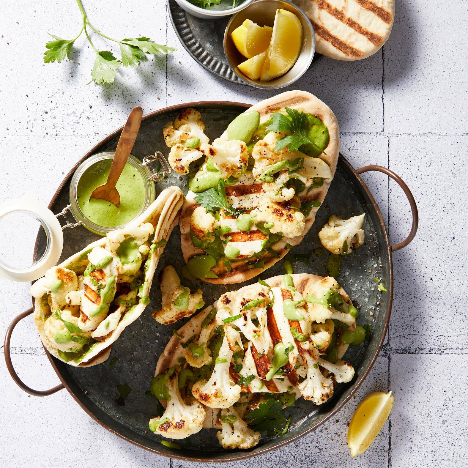 Pita broodjes met gegrilde halloumi - Recepten Optigrill Elite | Tefal