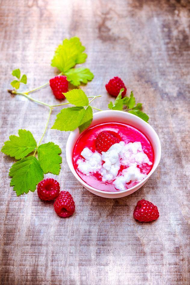 Koude frambozensoep met granita van amandelmelk - Recepten Perfectmix + | Tefal