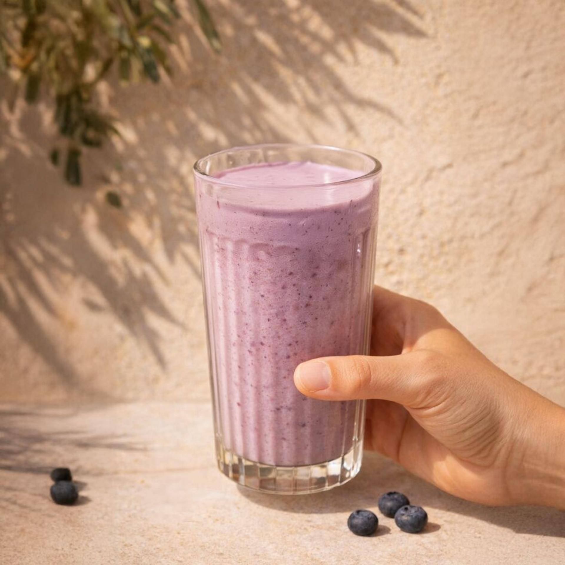 Blauwe bessen-cheesecake milkshake - Recepten Freezi | Tefal