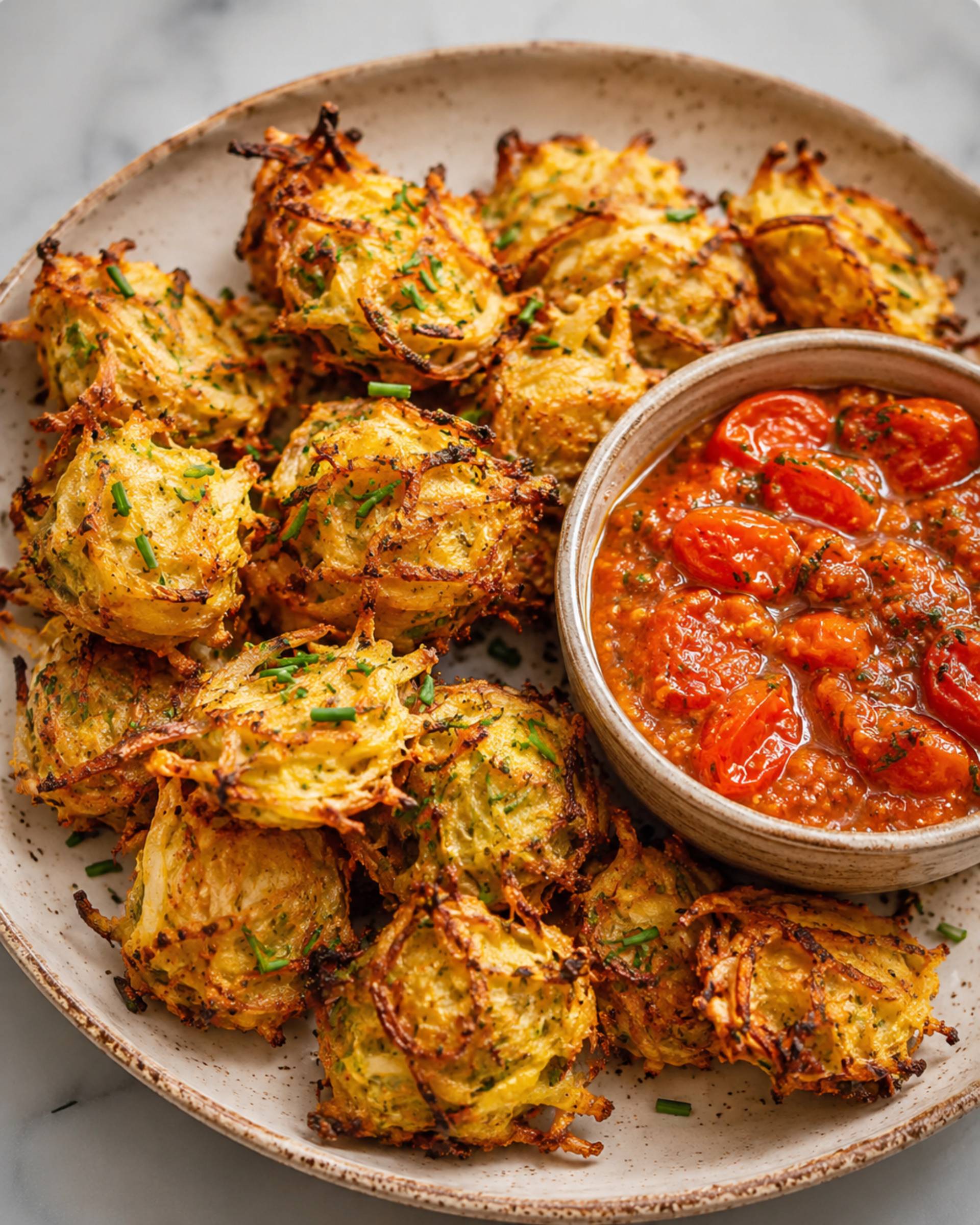 Uienpakora's met cherrytomatensaus - Recepten Crisp&Go 3P | Tefal