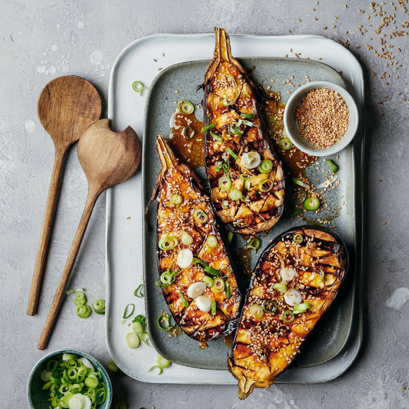 Teriyaki gegrilde aubergine - Recepten OptiGrill 2in1 | Tefal