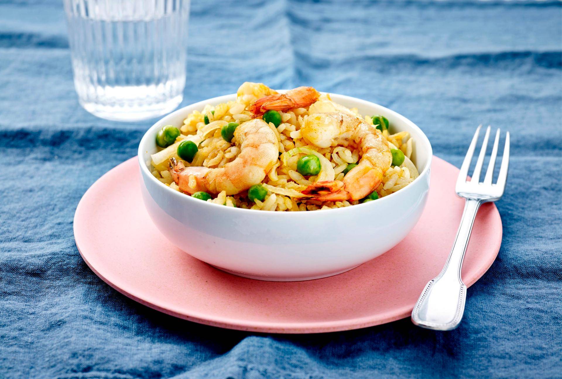 Gebakken rijst met garnalen - Recepten Actifry Smart 1kg | Tefal