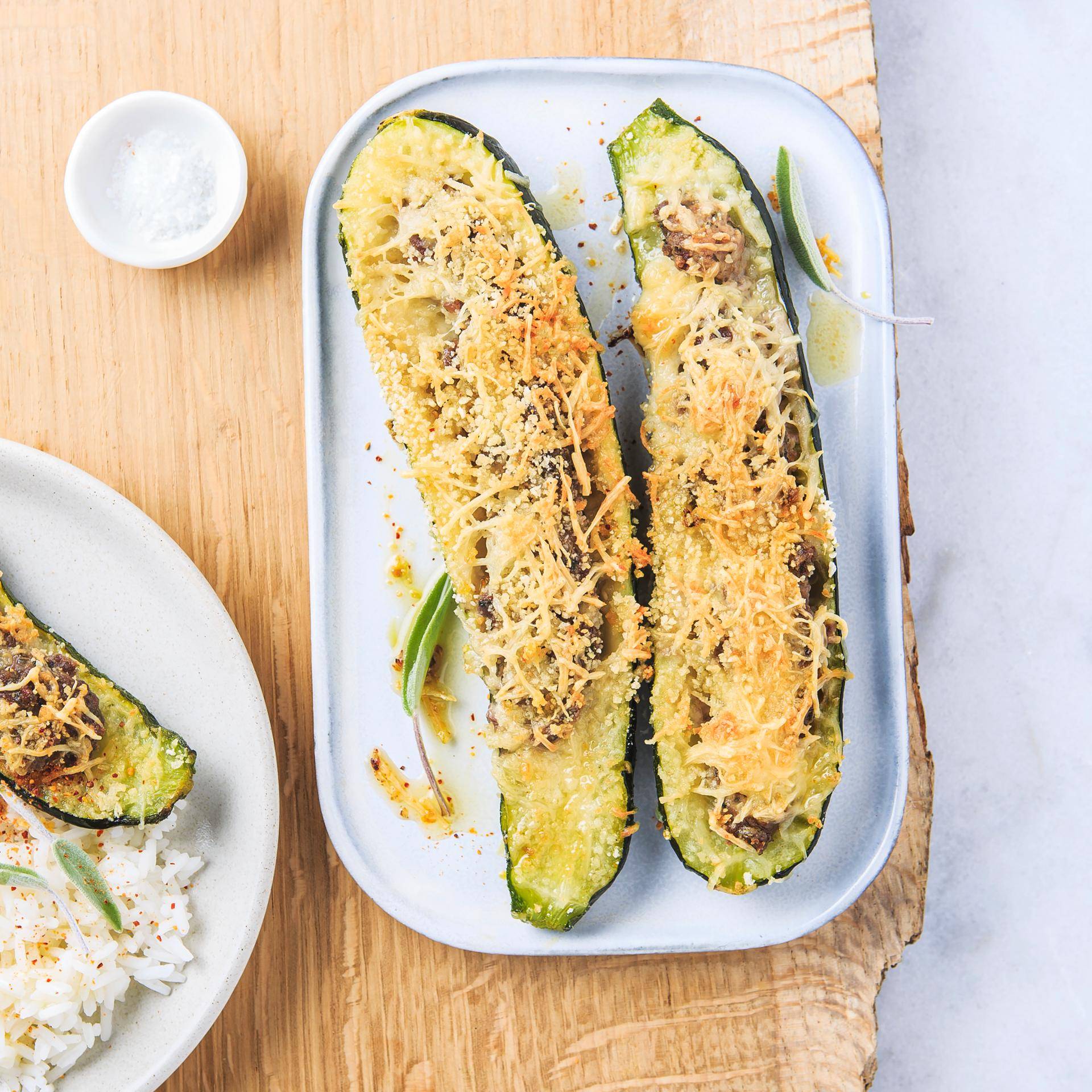 Vegetarische gevulde courgettes - Recepten Easy Fry Compact | Tefal
