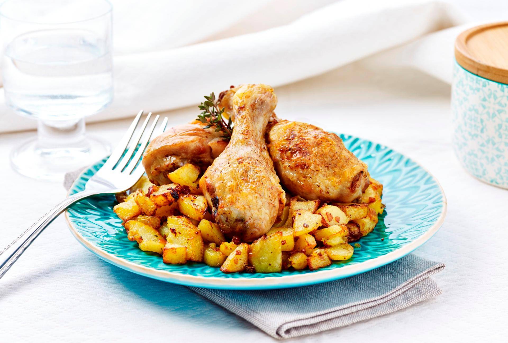 Kipdrumsticks met krieltjes - Recepten Actifry Genius XL | Tefal