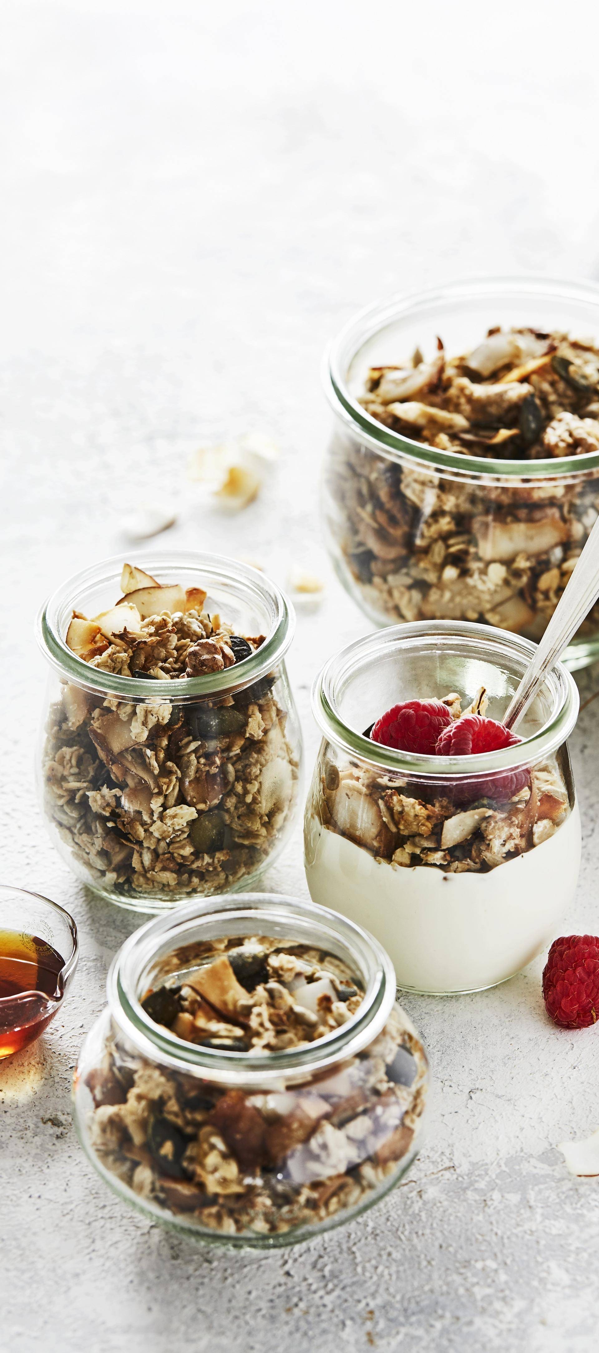 Zelfgemaakte granola met ahornsiroop en pecannoten - Recepten Crisp&Go 3P | Tefal