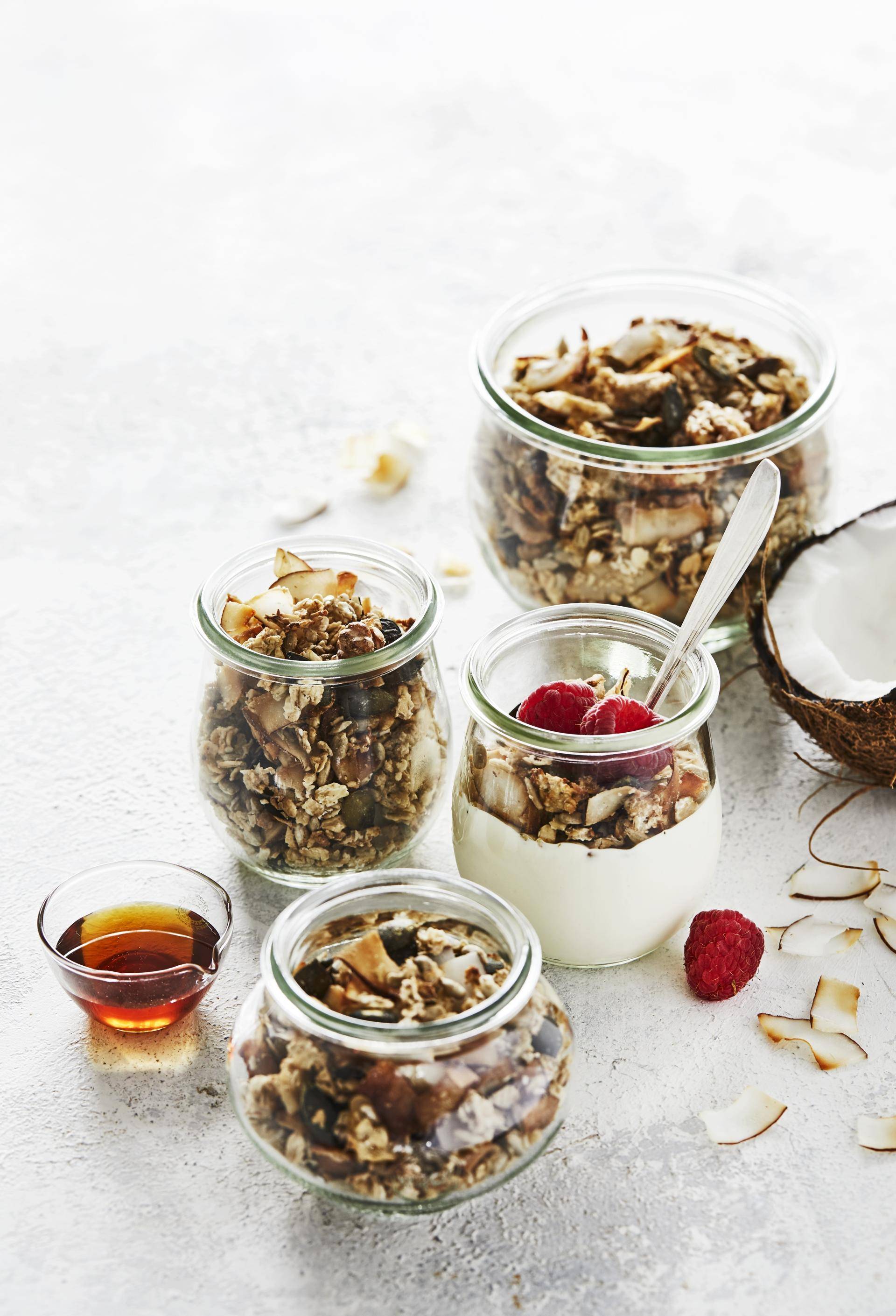 Zelfgemaakte granola met ahornsiroop en pecannoten - Recepten Crisp&Go 3P | Tefal