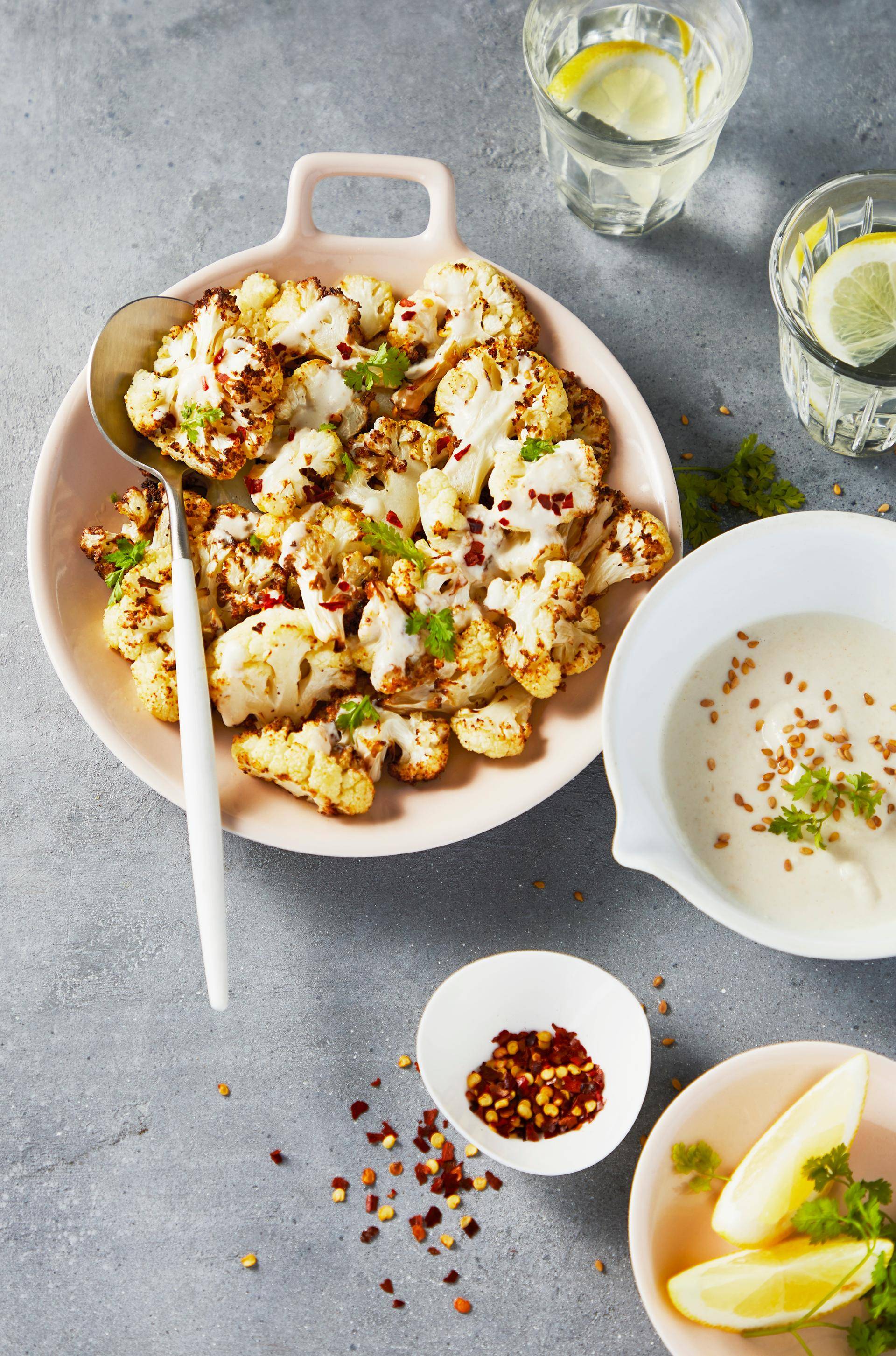 Geroosterde bloemkool met citroensaus - Recepten EASY FRY & GRILL 2 in 1 DIGITAL | Tefal